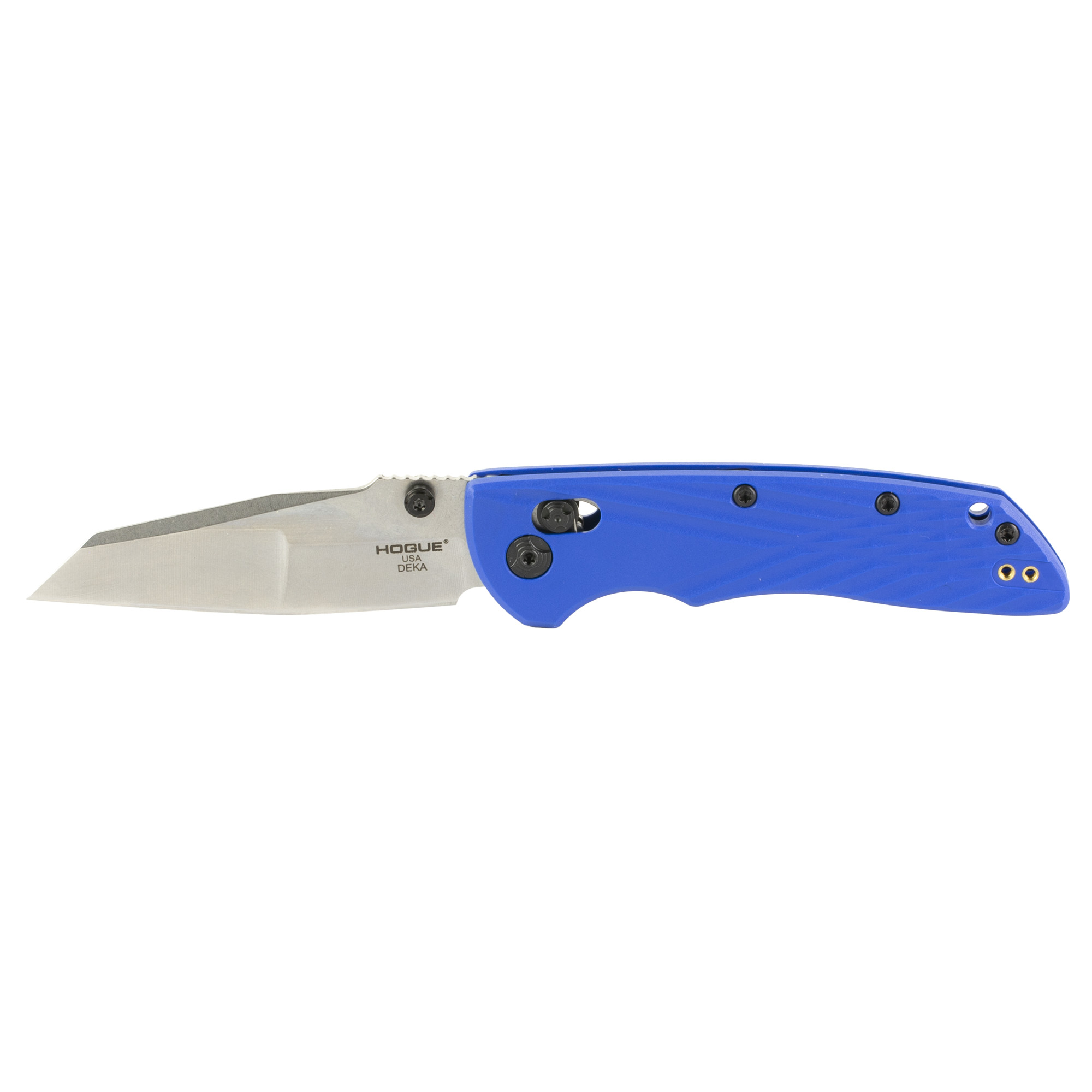 HOGUE DEKA CPM MAGNACUT 3.25" PLAIN MODIFIED WHARNCLIFFE EDGE IN BLUE