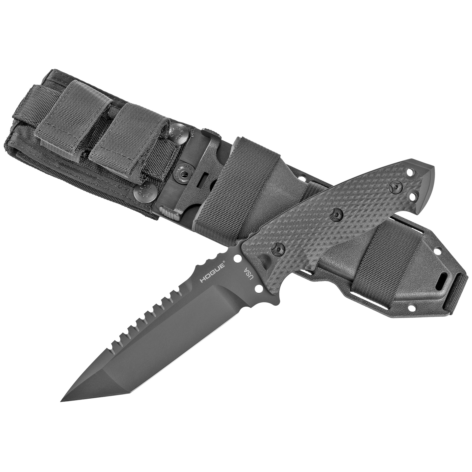 HOGUE EX-F01 5.5" TANTO BLADE WITH REAR SAW TEETH G10 HANDLES