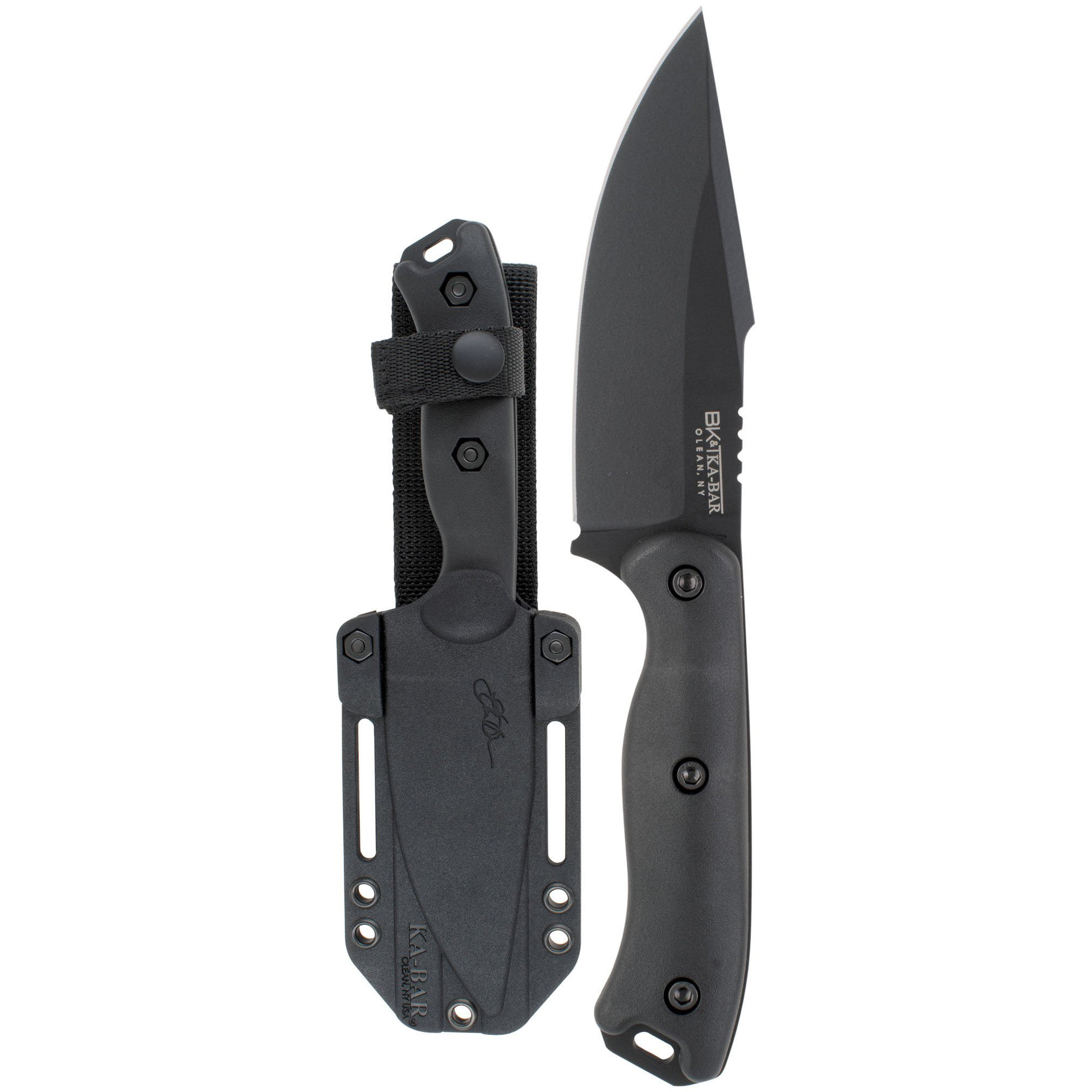 KA-BAR BECKER HARPOON 4.5" FIXED BLADE DROP POINT WITH SHEATH IN BLACK