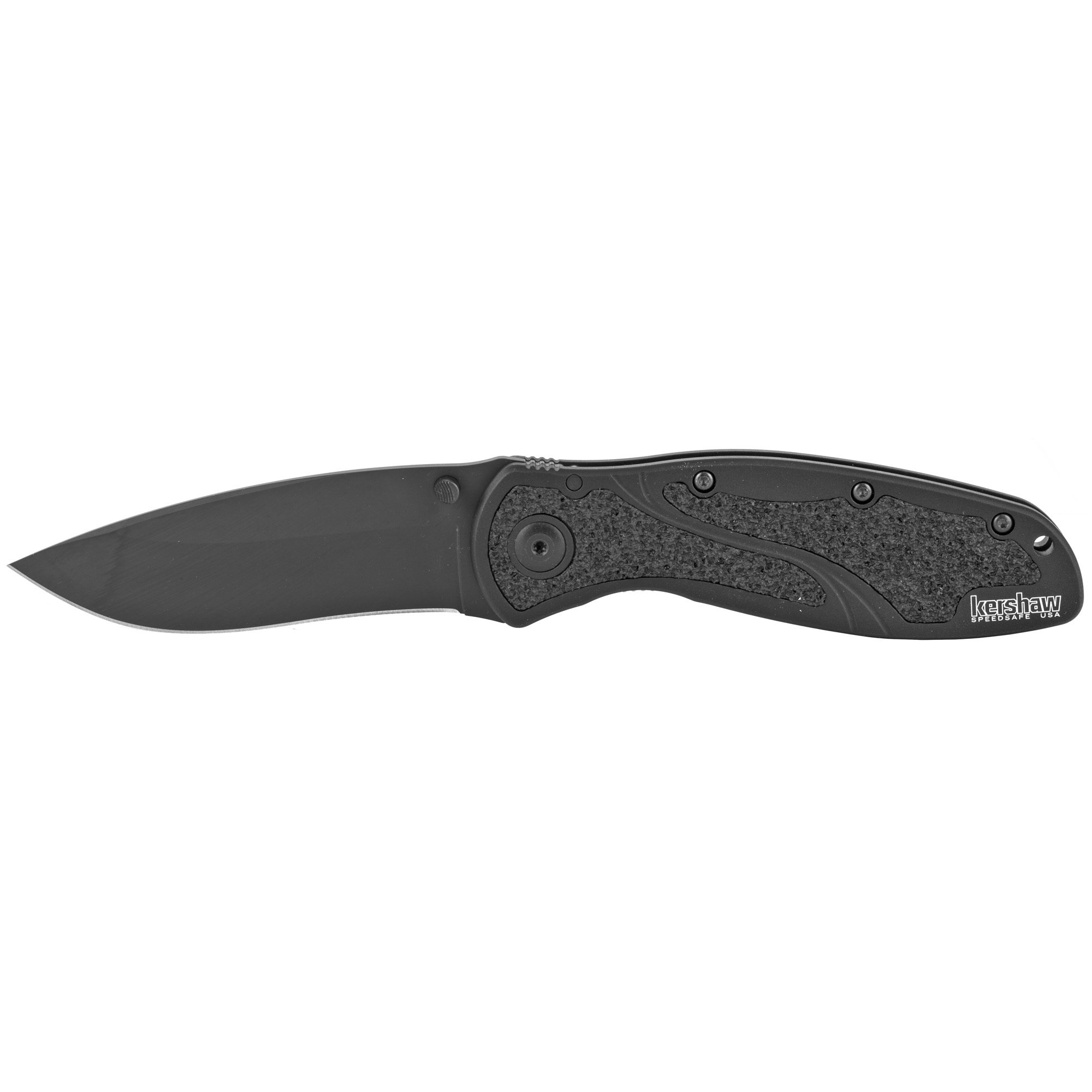 KERSHAW BLUR 3.4" ASSISTED OPENING DROP POINT PLAIN EDGE BLADE IN BLACK