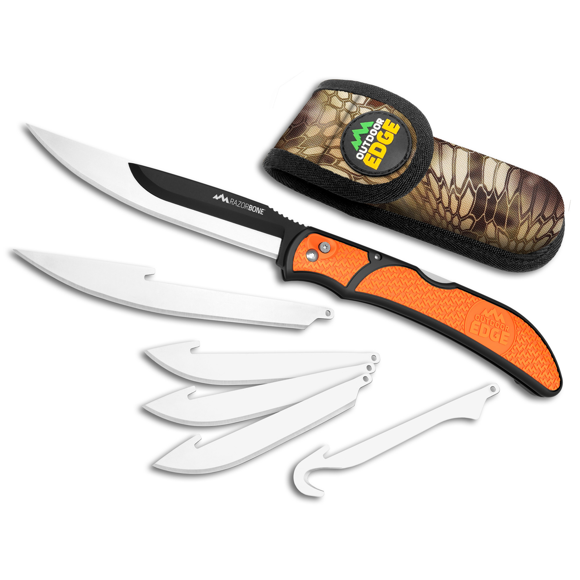 OUTDOOR EDGE RAZORWORK FOLDING KNIFE WITH 6 BLADE SET IN ORANGE
