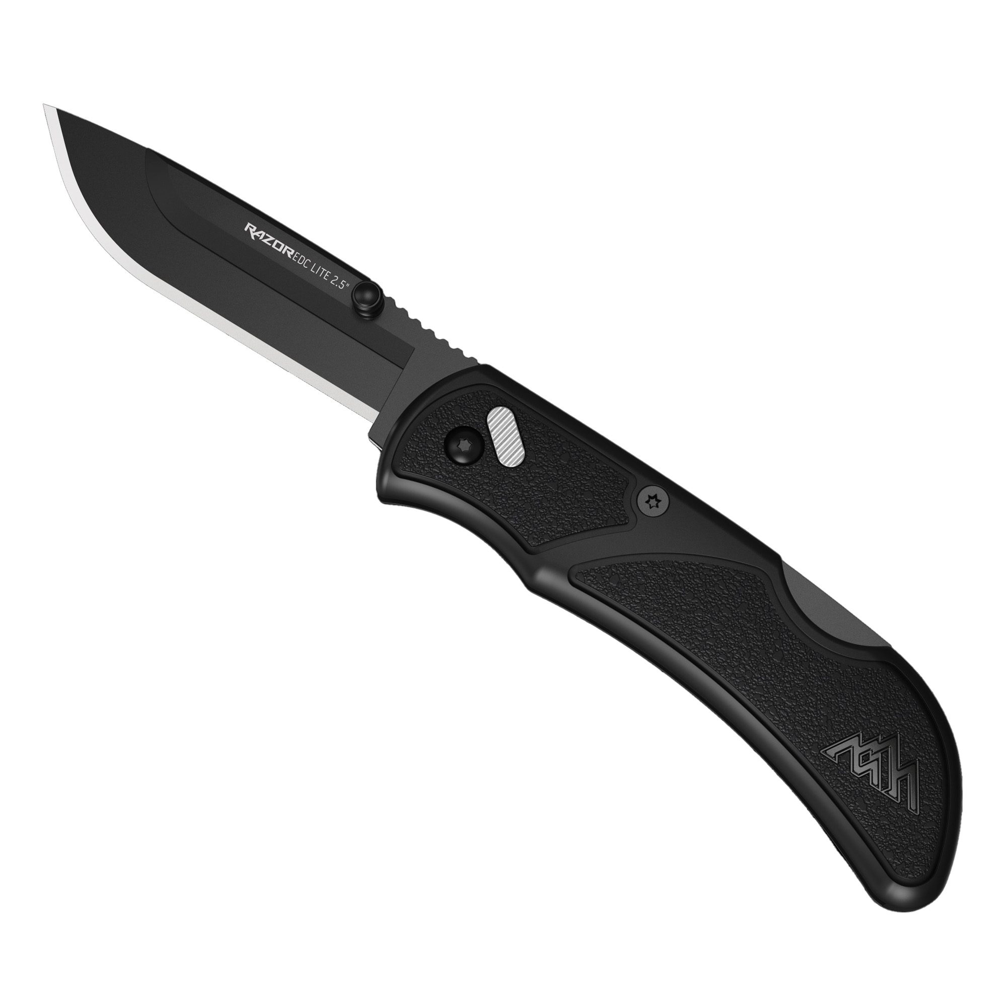 OUTDOOR EDGE RAZOR-EDC LITE 2.5" DROP POINT BLADE & 2 REPLACEMENT BLADES IN BLACK