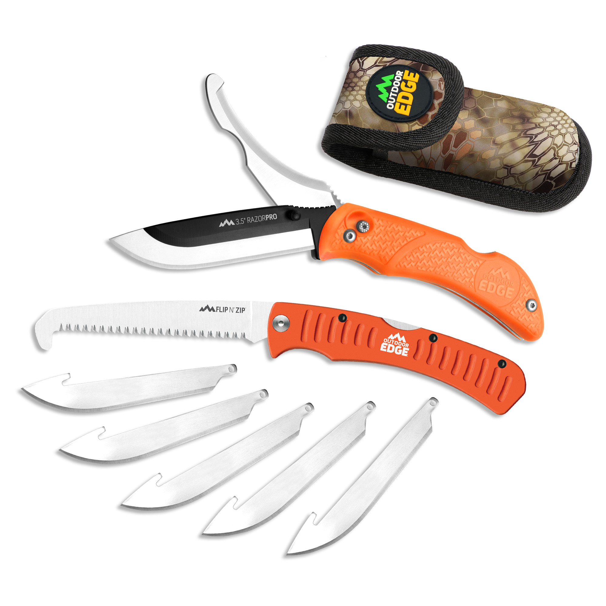 OUTDOOR EDGE RAZOR-PRO SAW COMBO PLAIN EDGE BLADES 3.5" DROP POINT