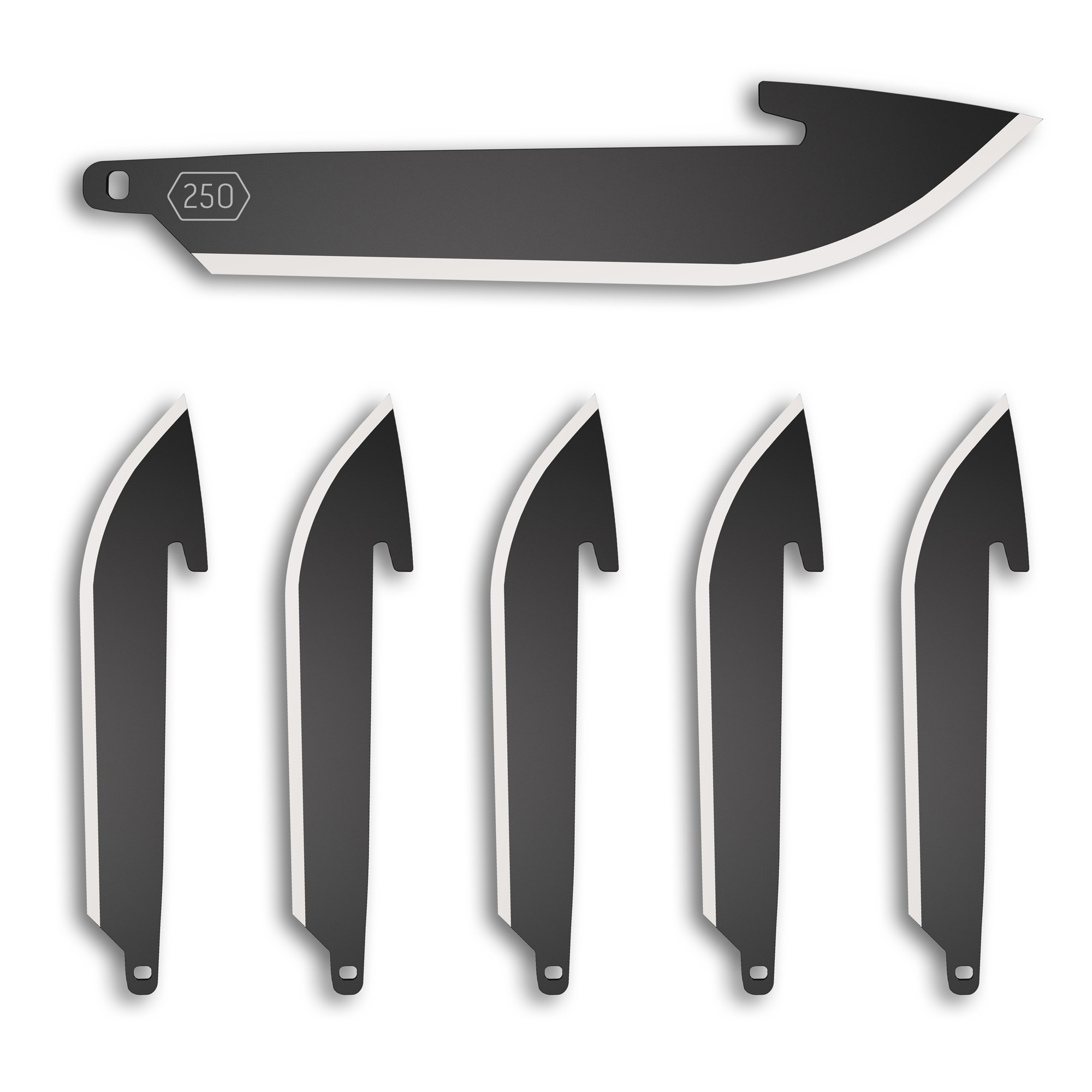OUTDOOR EDGE RAZOR EDC REPLACEMENT BLADES 2.5" DROP POINT 6 PACK IN BLACK