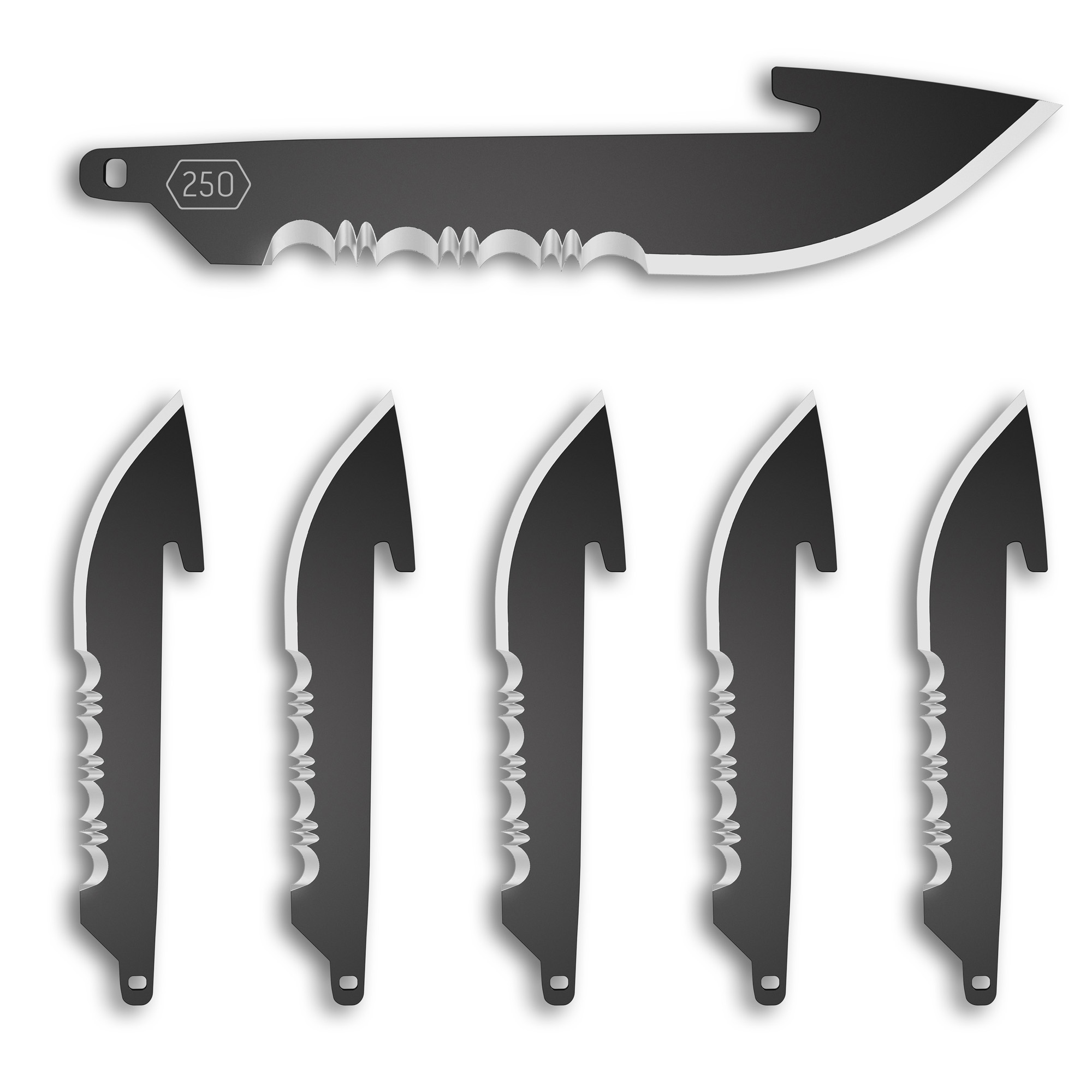OD EDGE DROP-PT 2.5 inch SRTD BLADE 6PK
