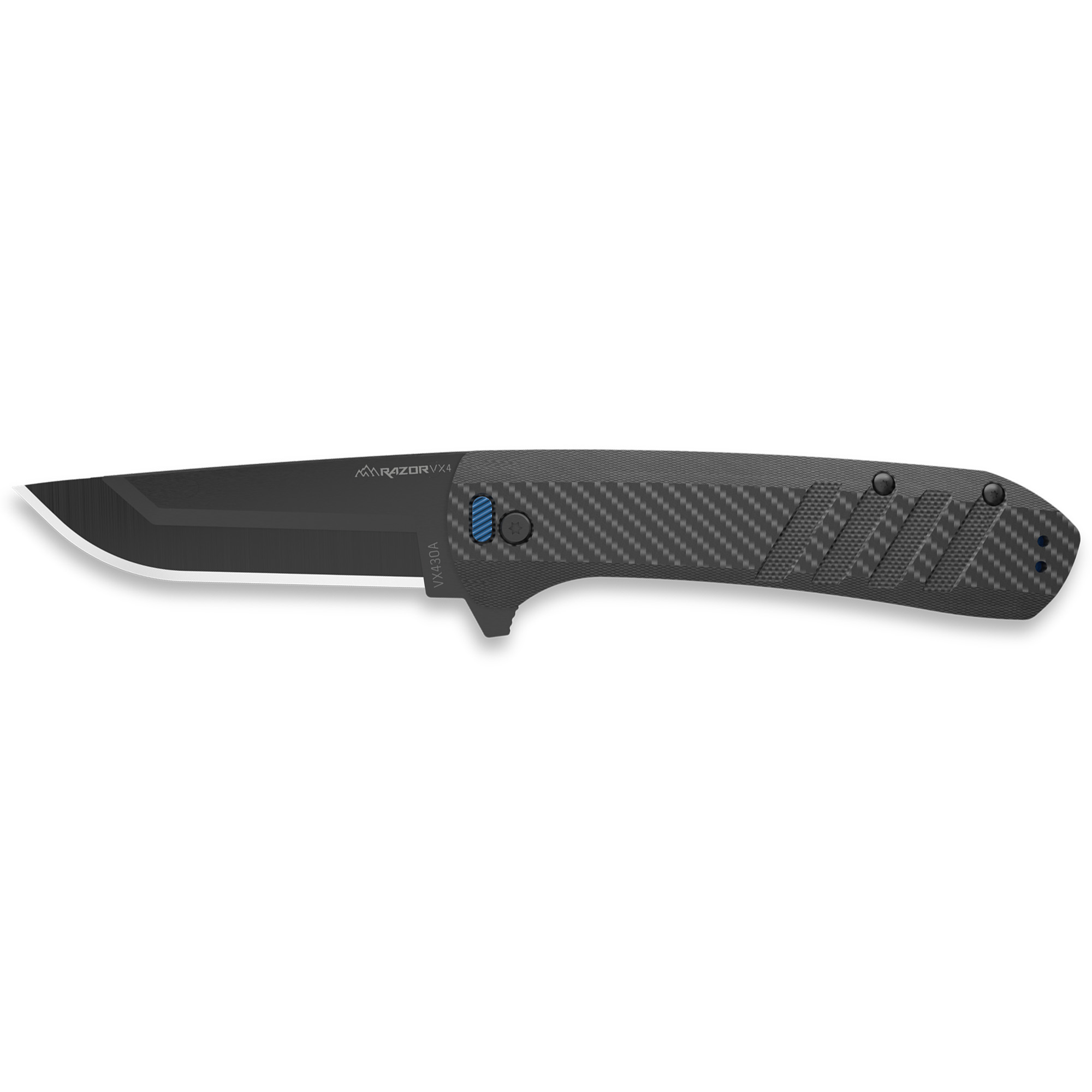 OUTDOOR EDGE RAZOR VX4 FOLDING KNIFE G10 CARBON FIBER SCALES IN BLACK