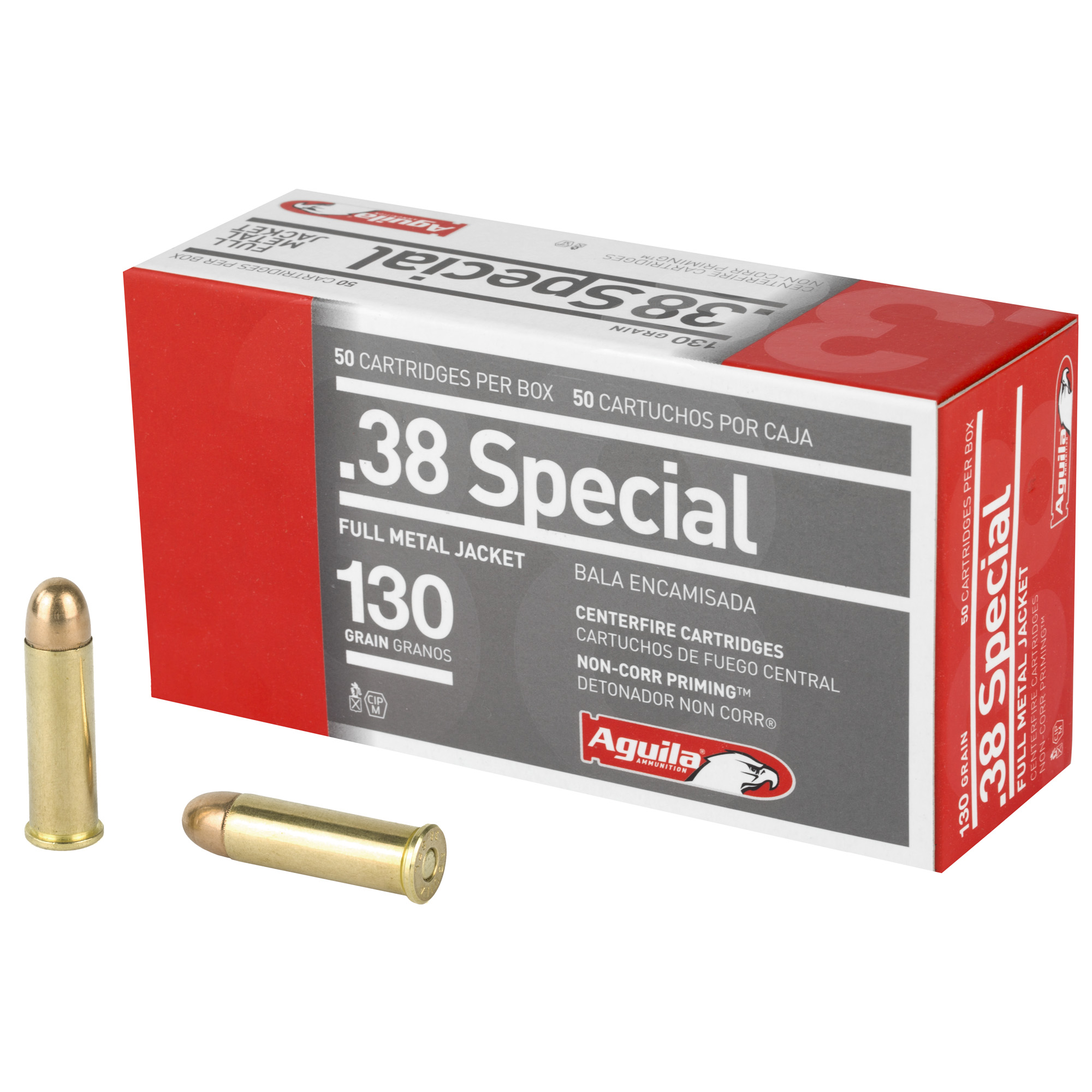 Aguila Ammunition Pistol 38 Special 130 Grain Full Metal Jacket 50 RD