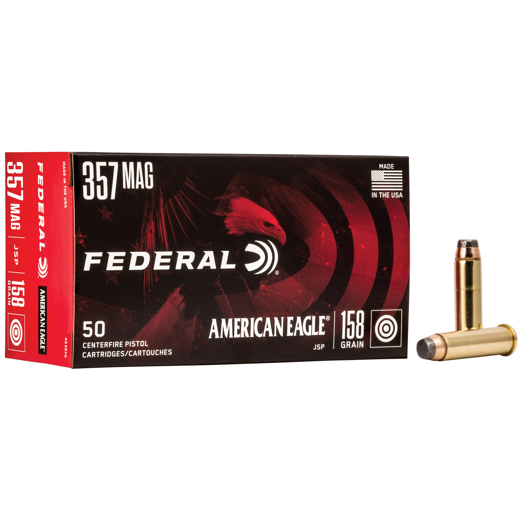 Federal American Eagle 357MAG 158 Grain Jacketed Soft Point 50 RD