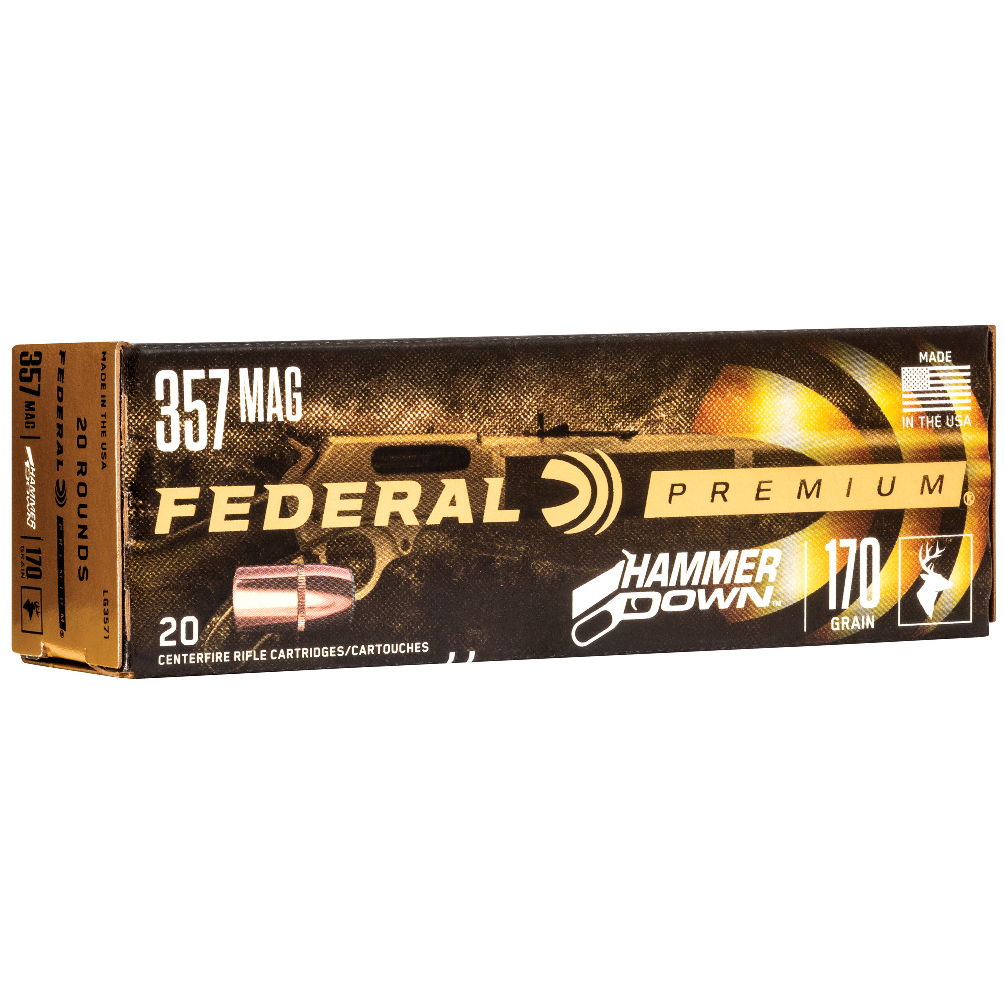 Federal Premium HammerDown 357 Magnum 170 Grain Soft Point 20 RD Designed for Lever Action Rifles
