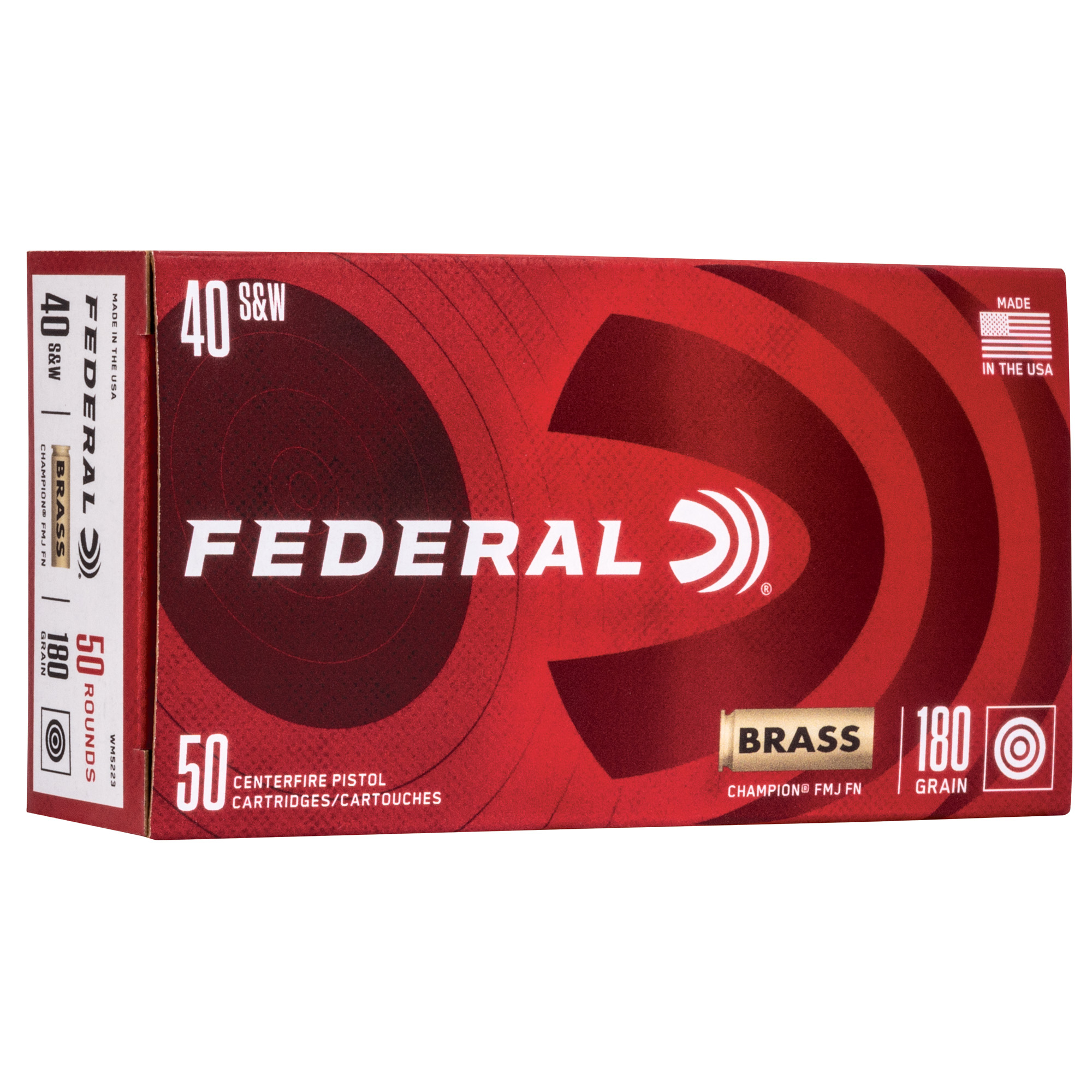 FEDERAL CHAMP 40 SW 180GR FMJ BRSS 50 1
