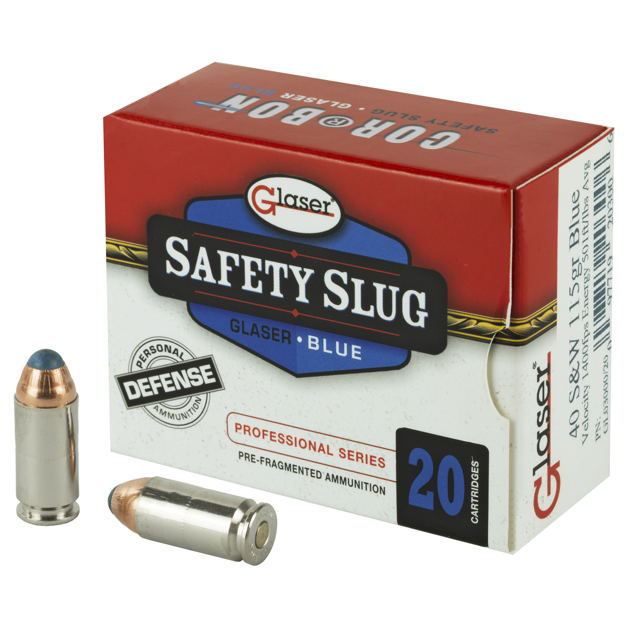 GLASER BLUE 40 SW 115GR 20 500