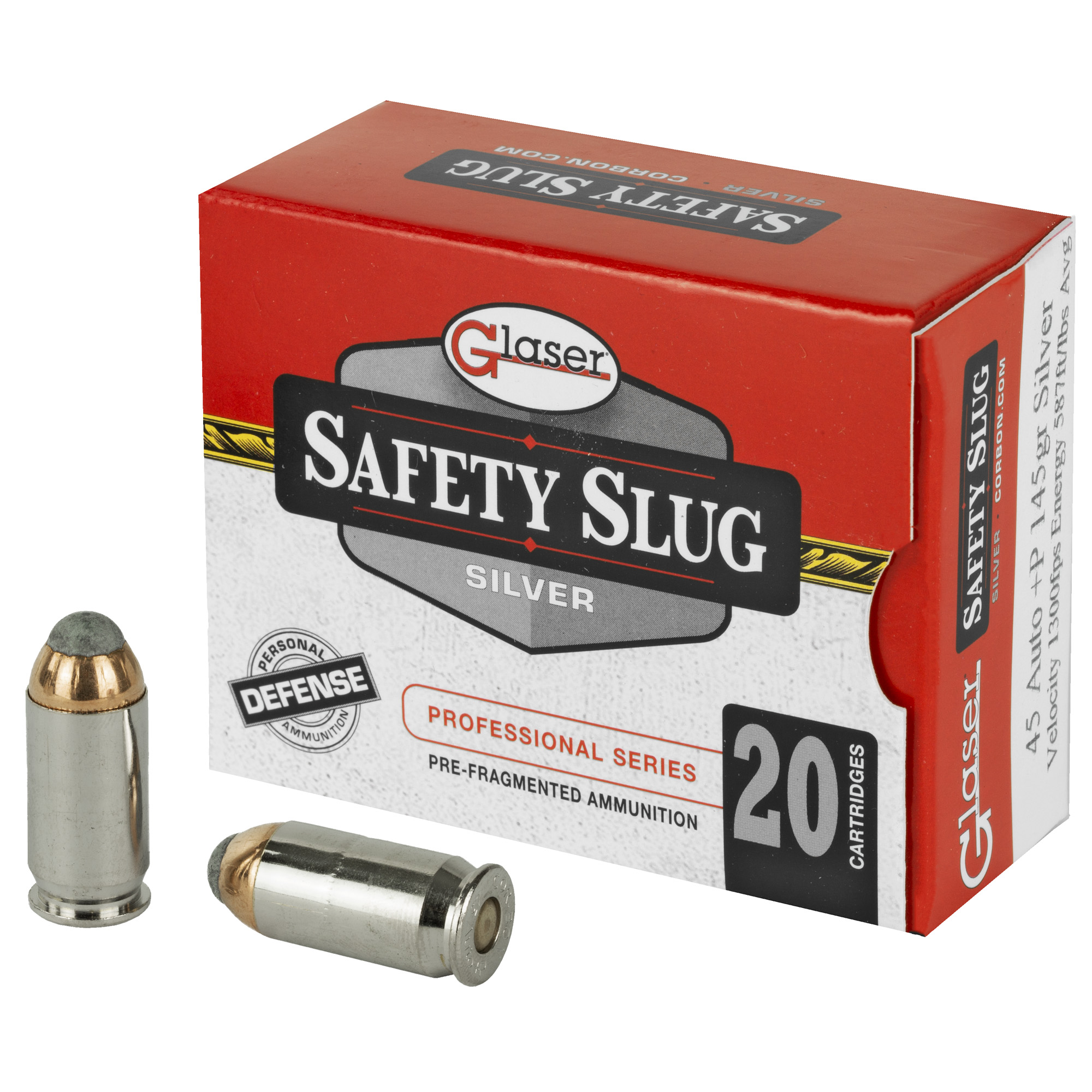 GLASER SILVER 45ACPP 145GR 20 500