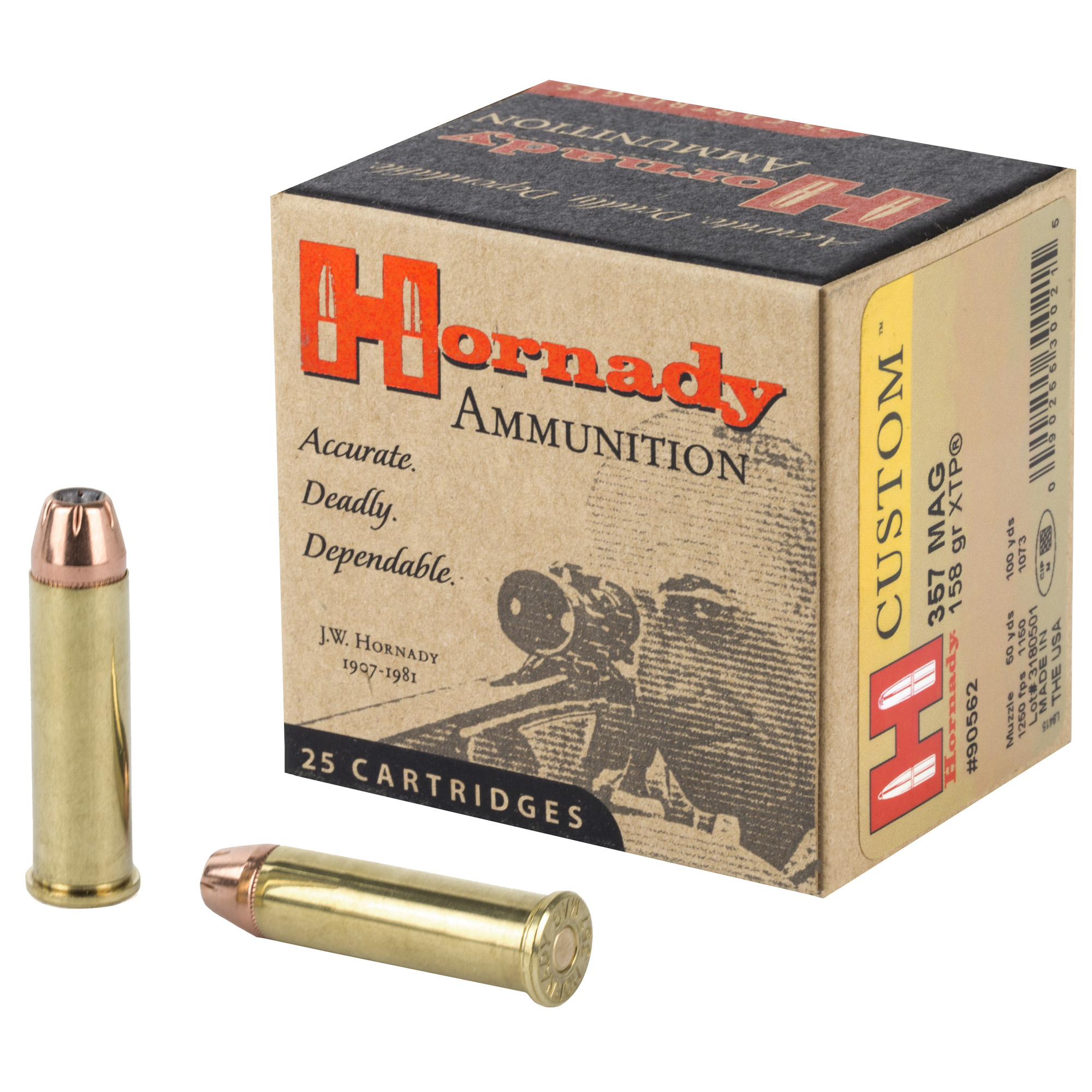 HORNADY AMMUNITION SELF DEFENSE 357MAG 158 GRAIN XTP 25 ROUND BOX