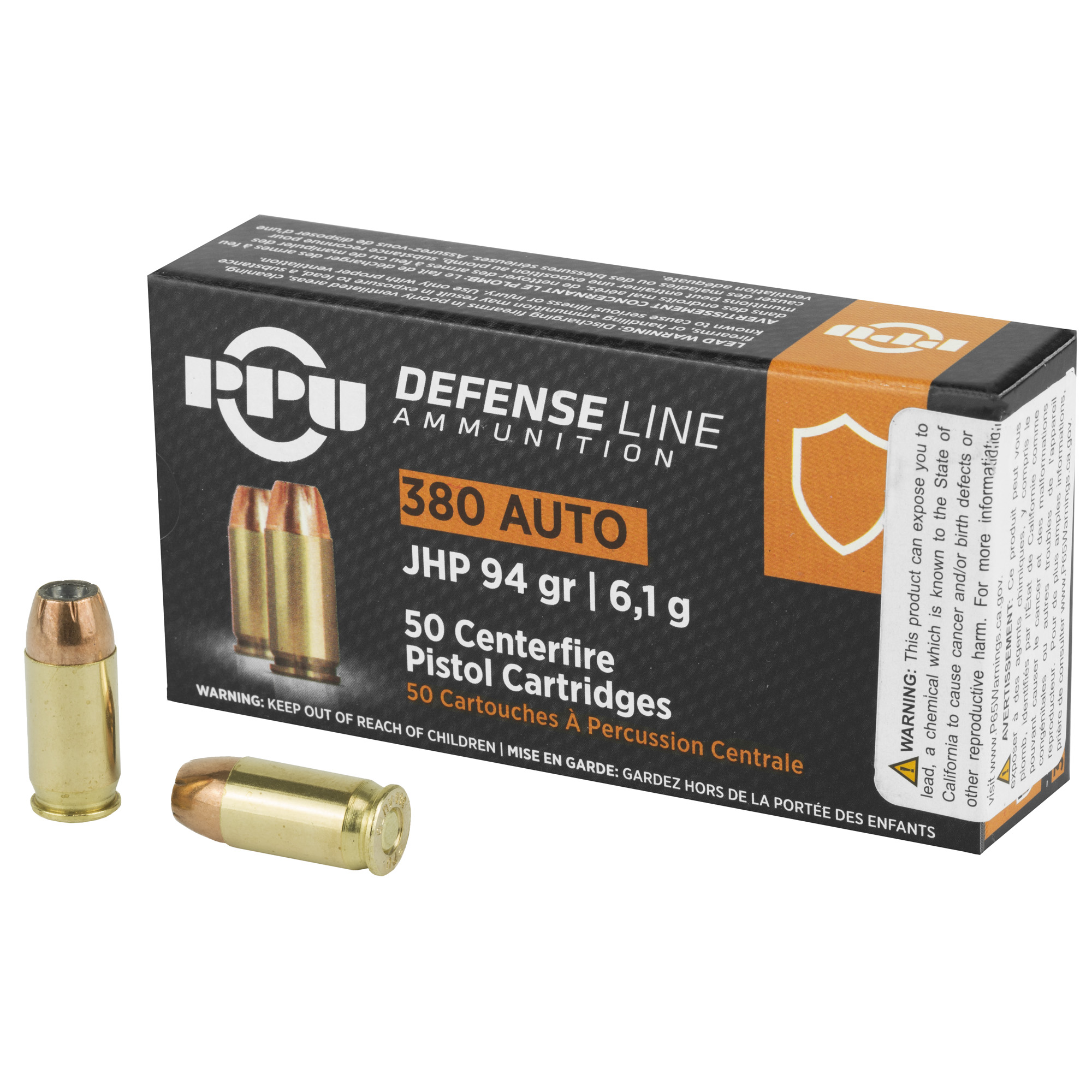PPU 380ACP JHP 94GR 50 1000