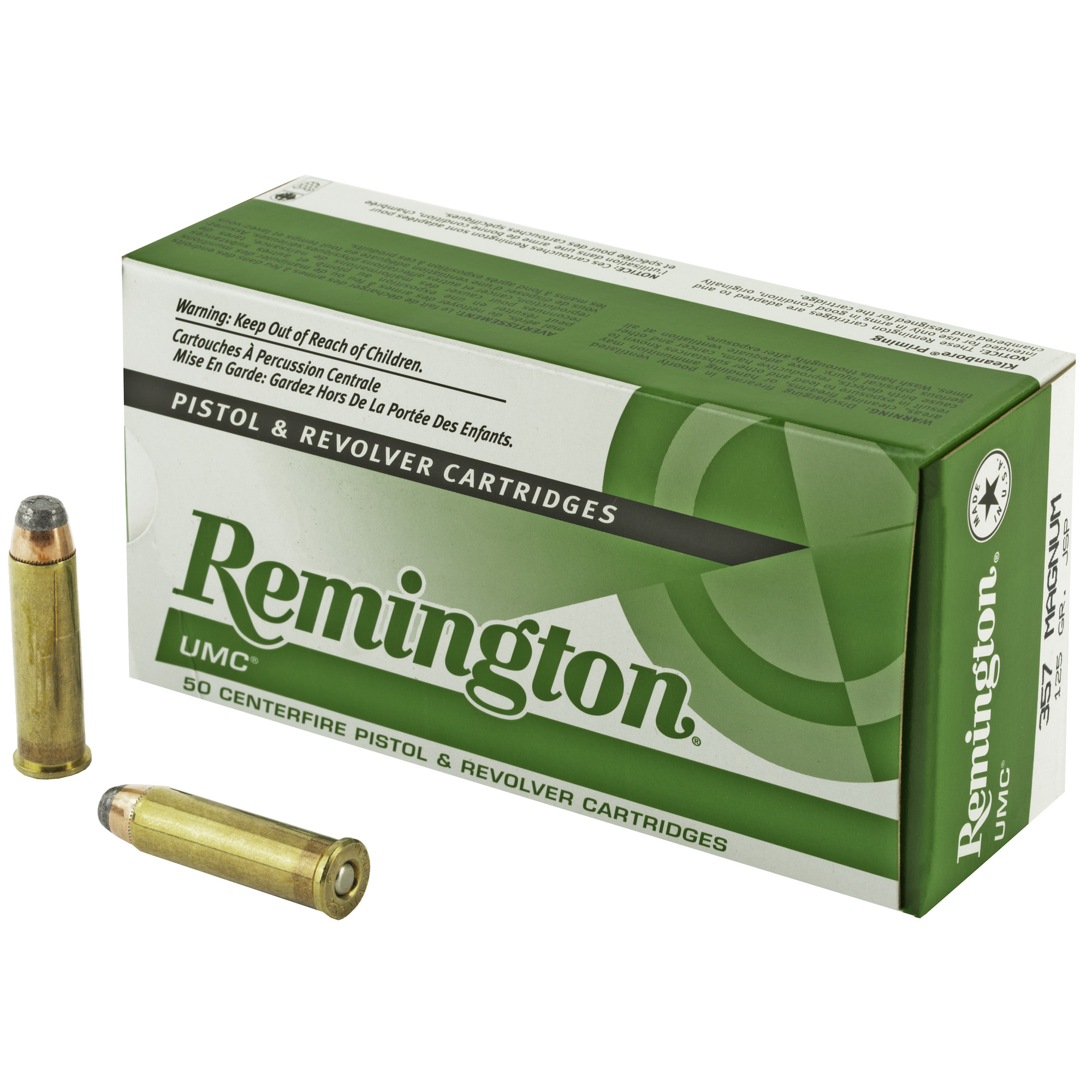 Remington UMC 357 Magnum 125 Grain Jacketed Soft Point 50 RD