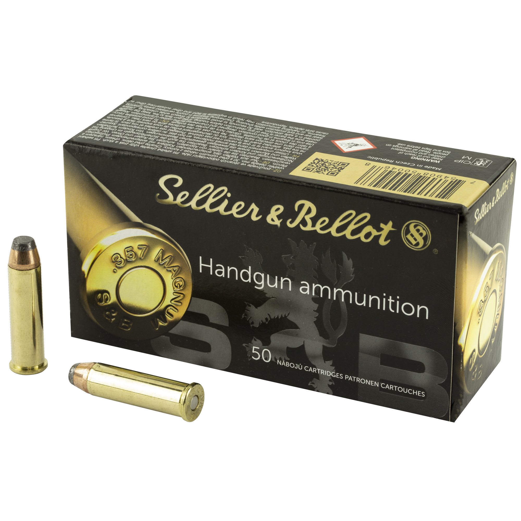 Sellier and Bellot Pistol 357MAG 158 Grain Soft Point 50 RD