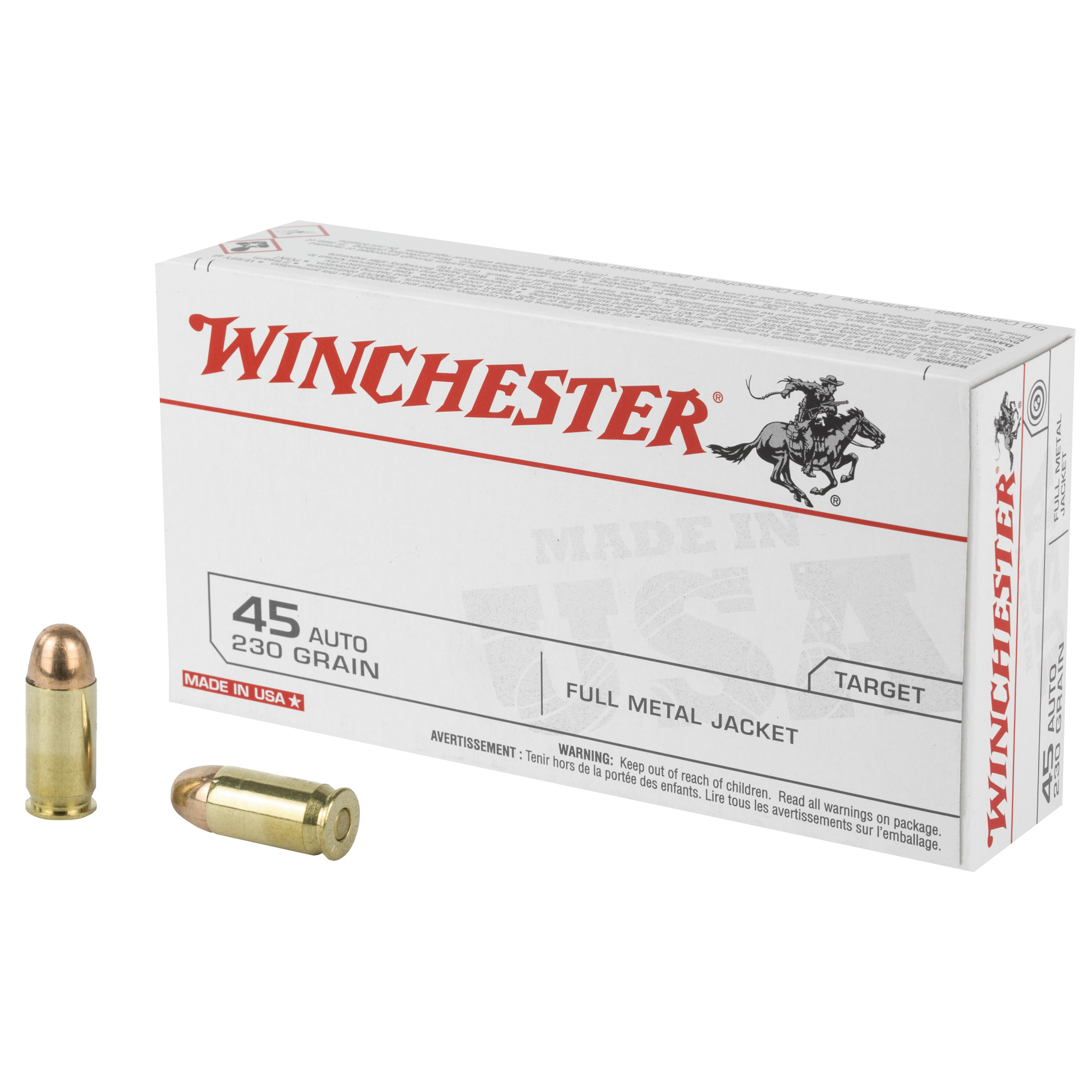 WINCHESTER USA 45ACP 230GR FMJ 50/500