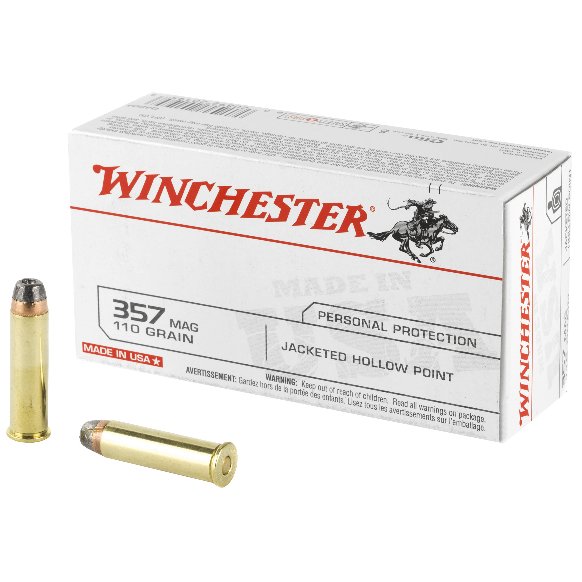 Winchester Ammunition USA 357MAG 110 Grain JHP 50 RD