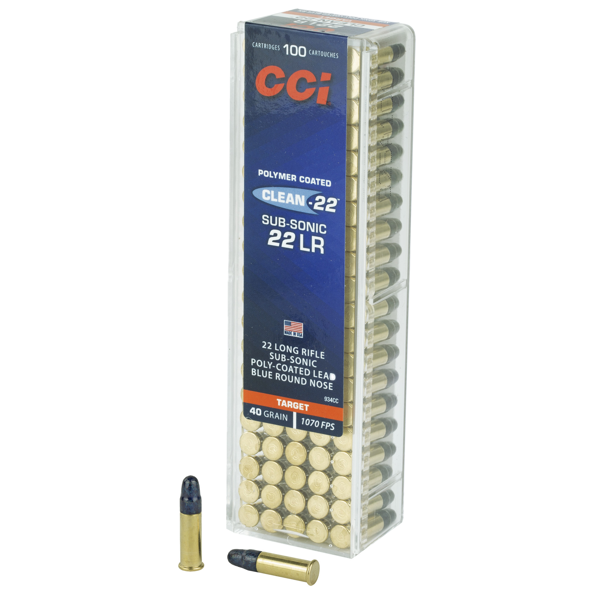 CCI Ammunition 22LR SUB 40GR LRN BLUE 100 5000