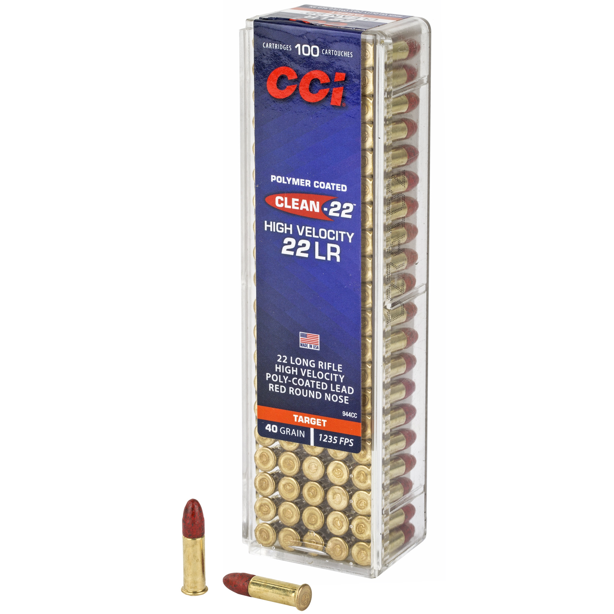 CCI Ammunition 22LR HV 40GR LRN RED 100 5000