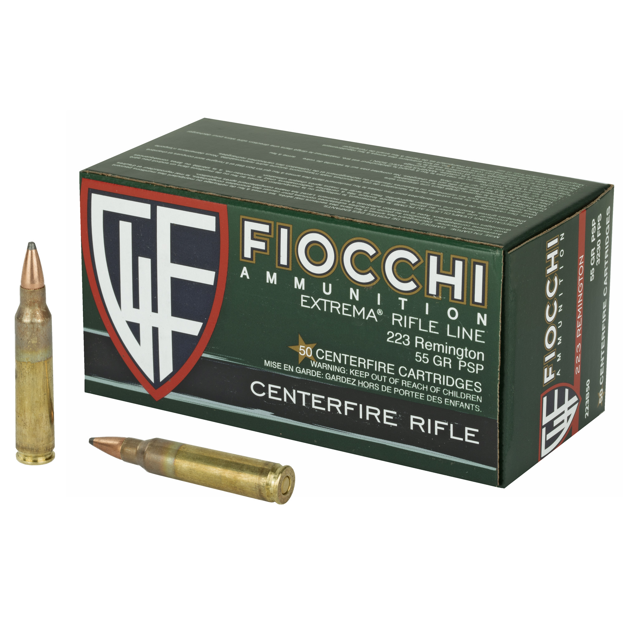 FIOCCHI 223REMINGTON 55GR PSP 50 500