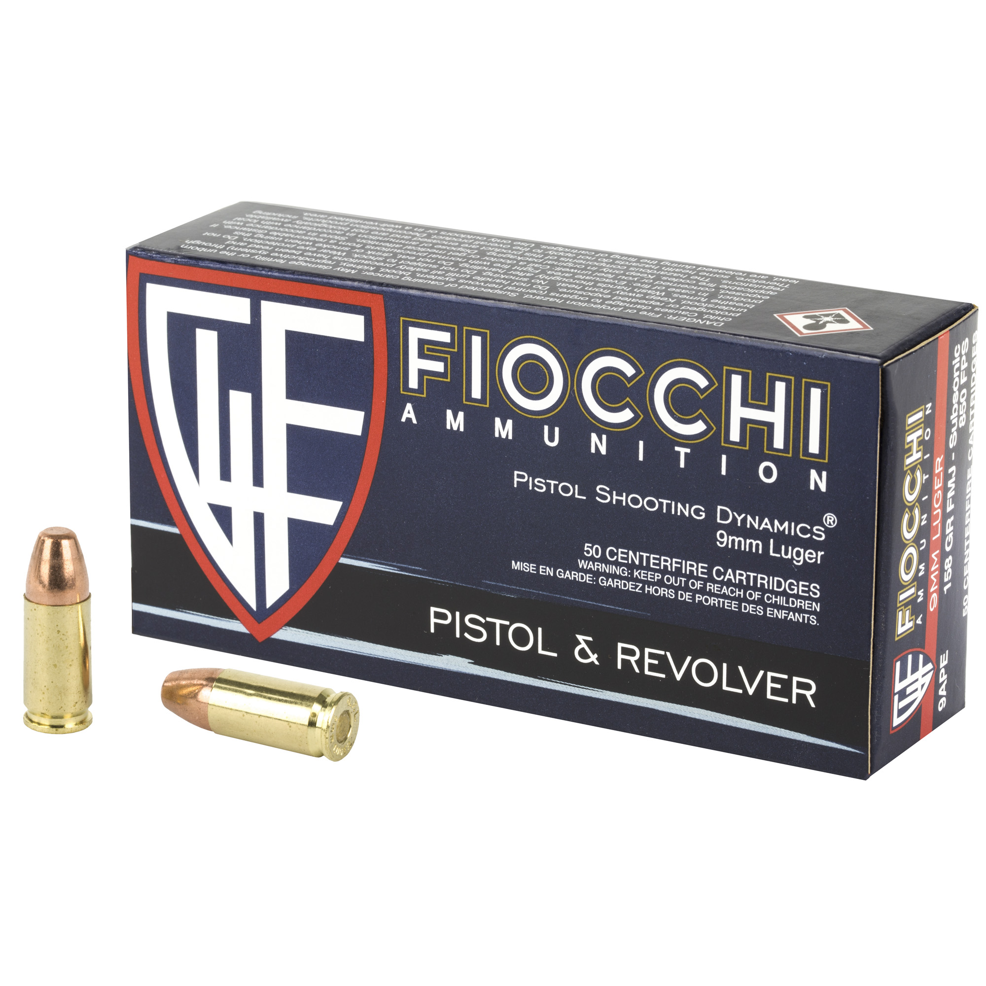 FIOCCHI 9MM 158GR FMJ 50 1000