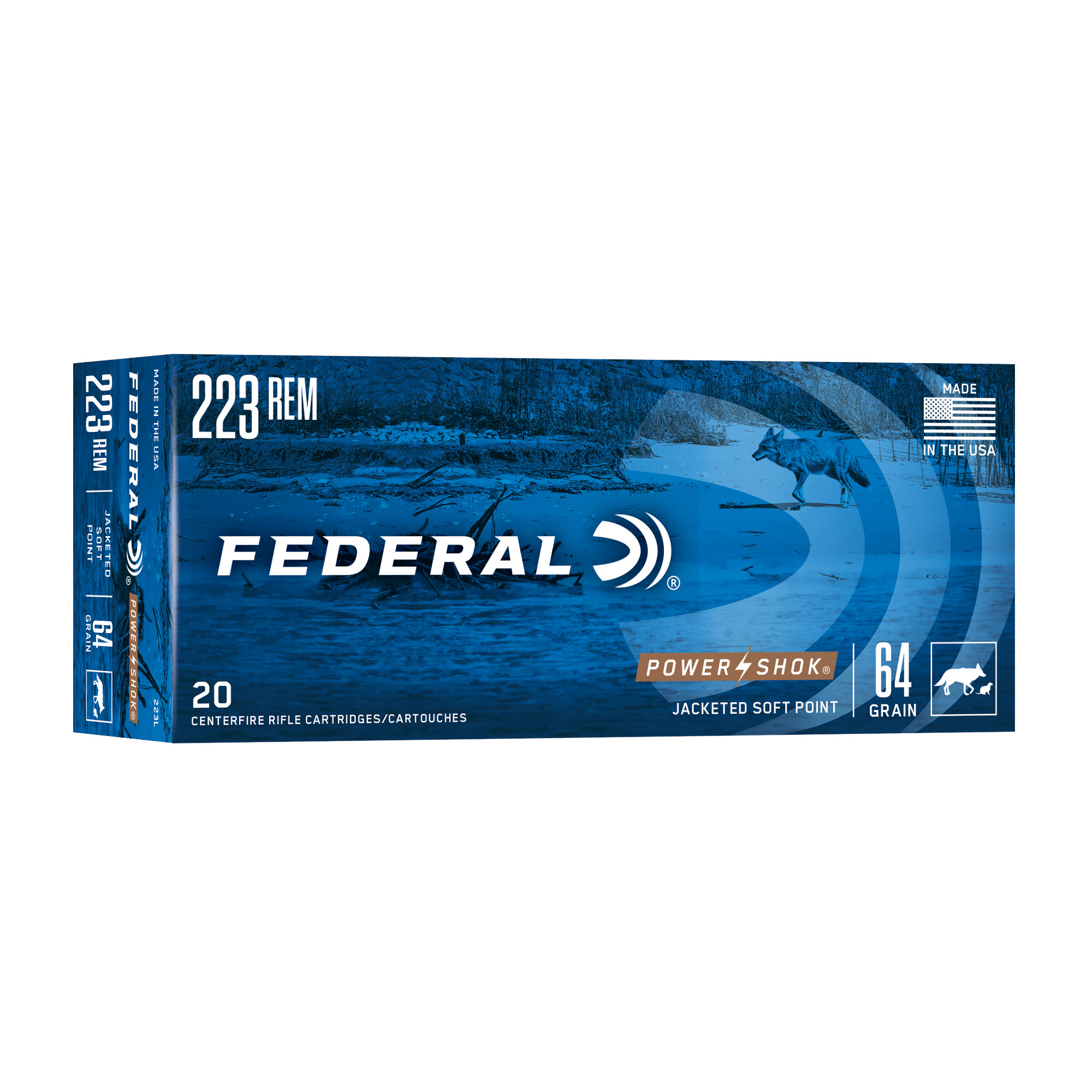 FEDERAL PWRSHK 223REMINGTON 64 GR SP 20 200