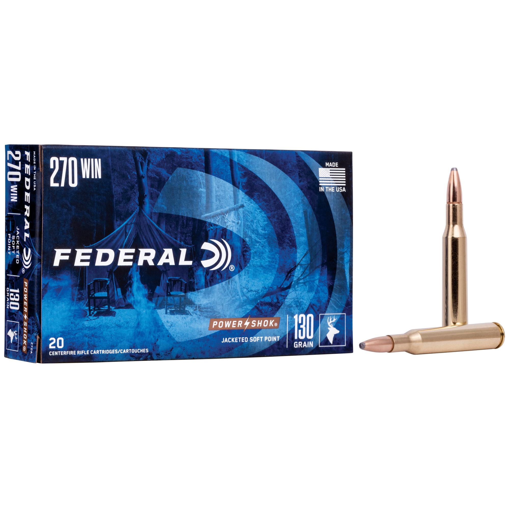 FEDERAL PWRSHK 270WINCHESTER AMMUNITION 130GR SP 20 200