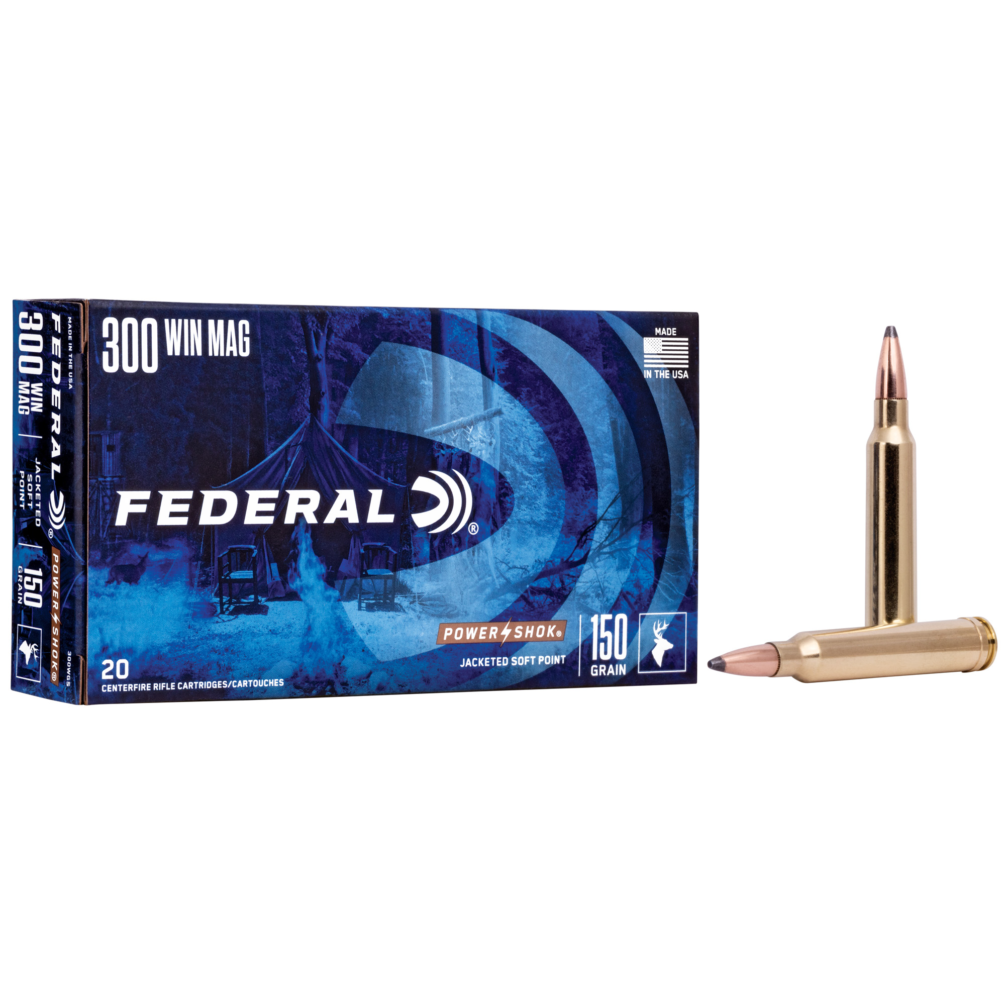 FEDERAL PWRSHK 300WINCHESTER AMMUNITION 150GR SP 20 200