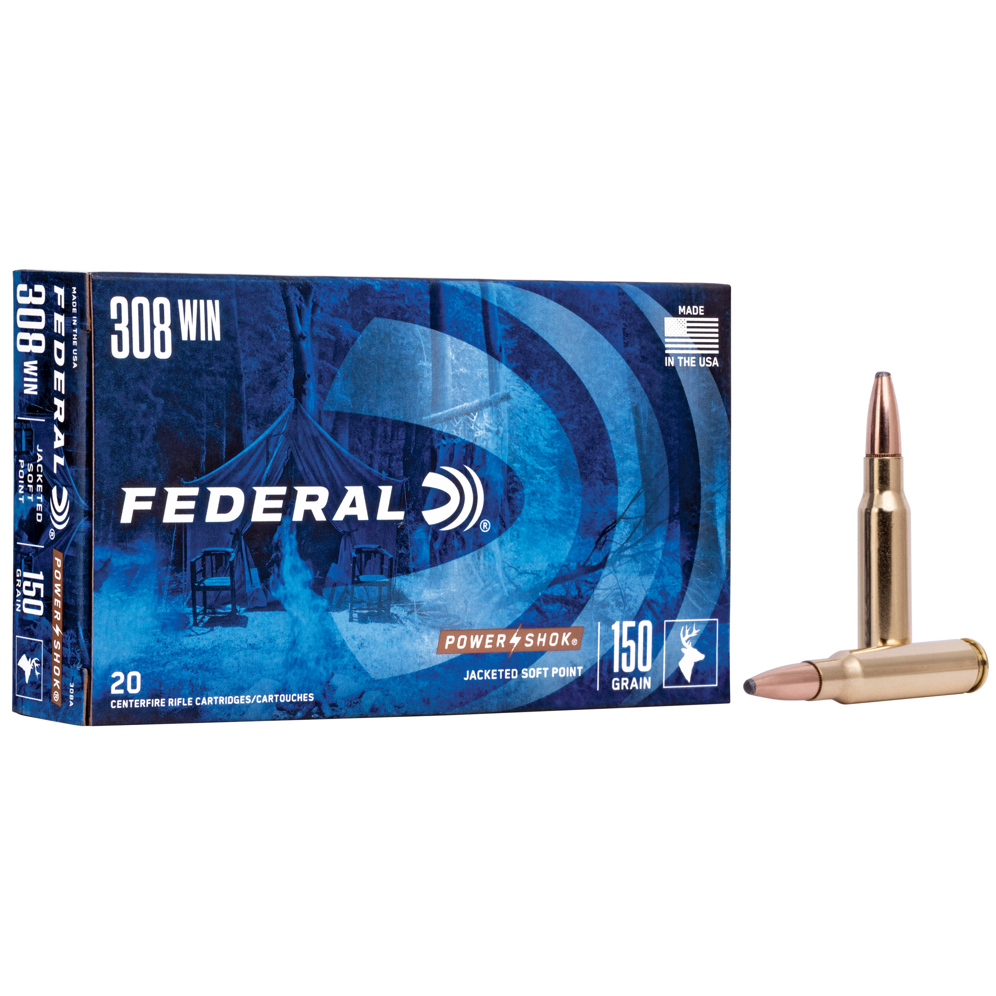 FEDERAL PWRSHK 308WN 150GR SP 20 200