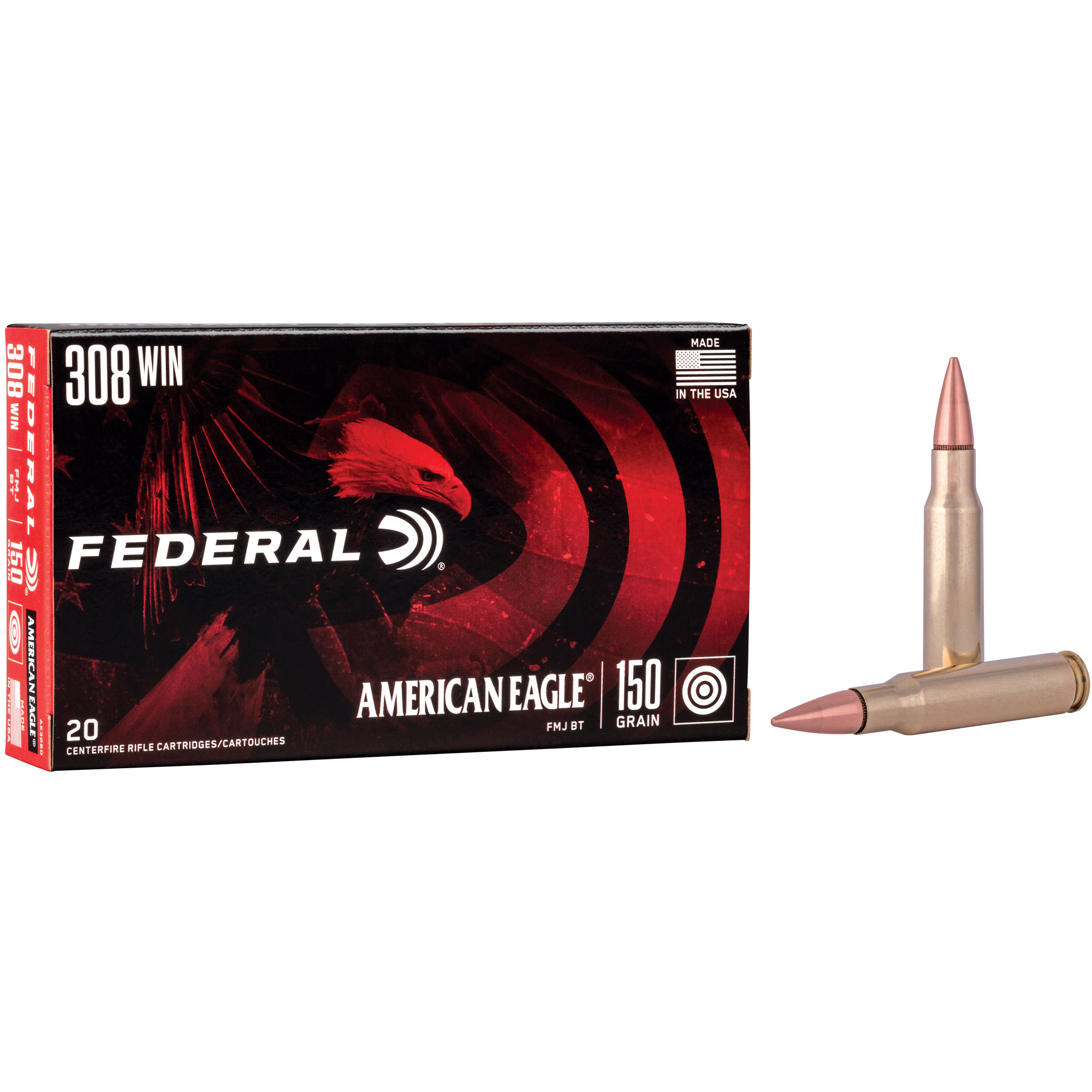 FEDERAL AM EAGLE 308 150GR FMJ 20 500