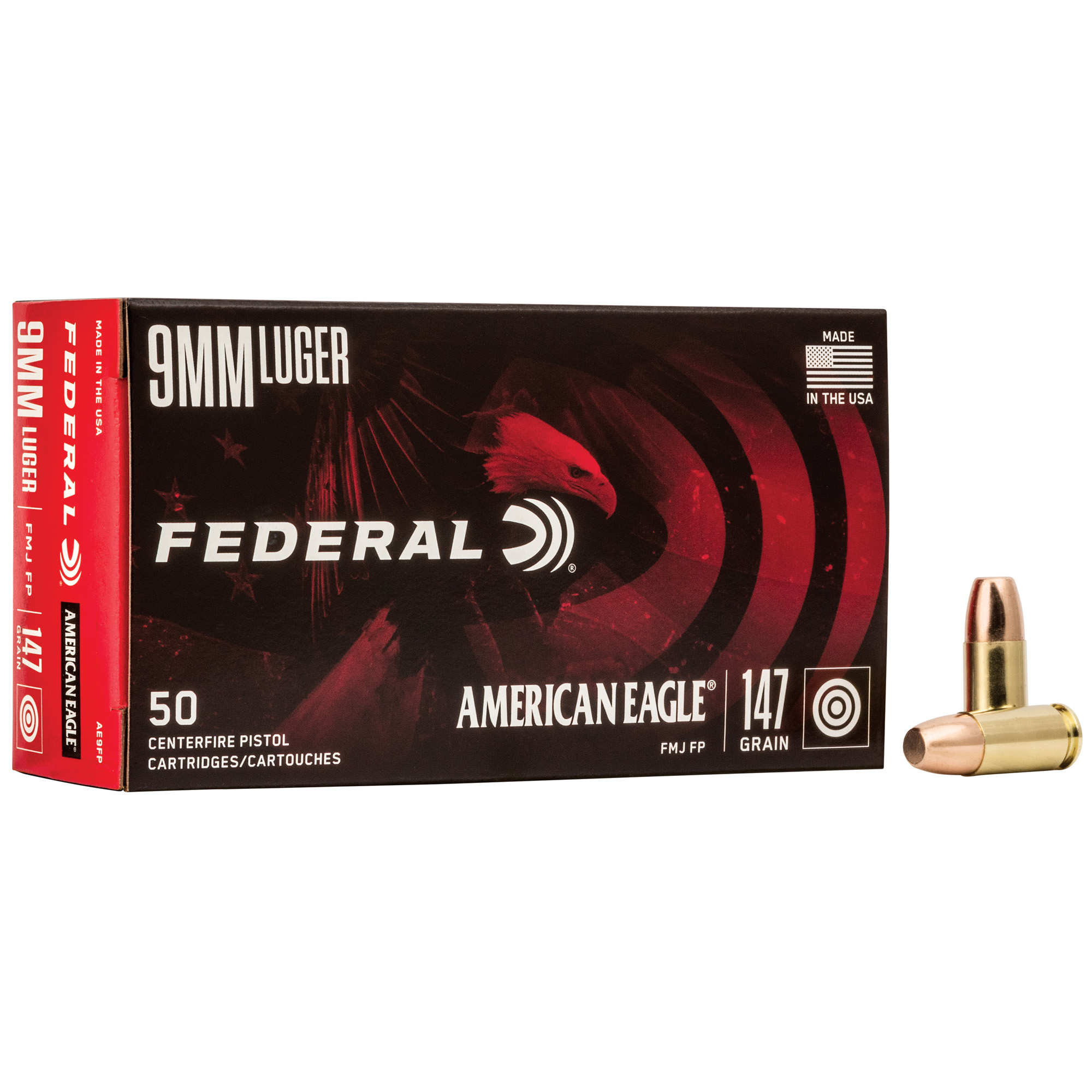 FEDERAL AM EAGLE 9MM 147GR FMJ 50 1000