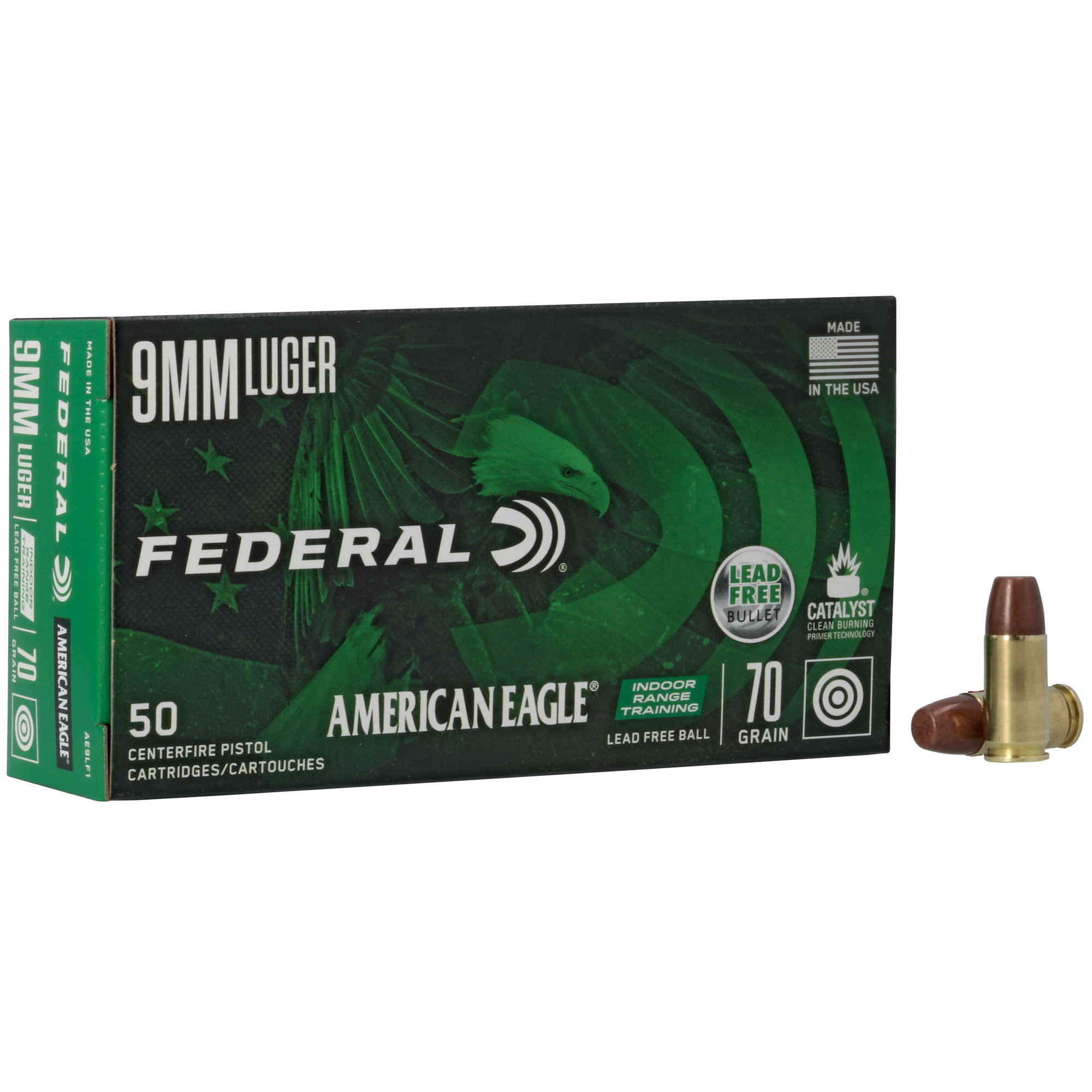 FEDERAL AM EAGLE 9MM 70GR LFB 50 500