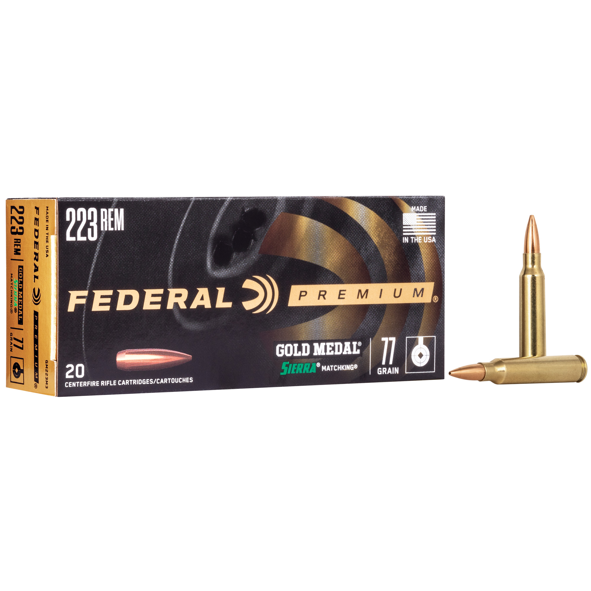 FEDERAL GOLD MDL 223REMINGTON 77GR BTHP 20 200