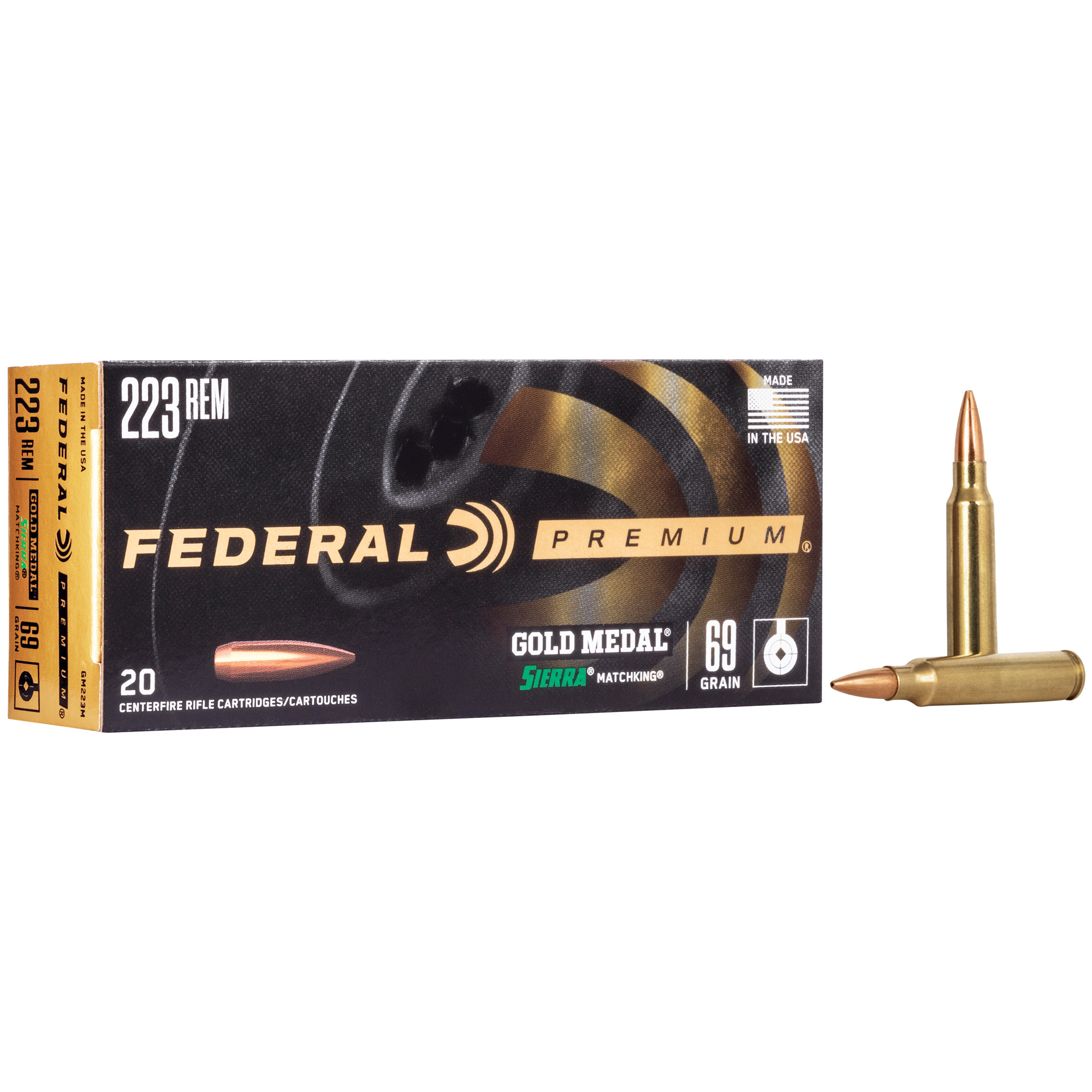 FEDERAL GOLD MDL 223REMINGTON 69GR BTHP 20 200