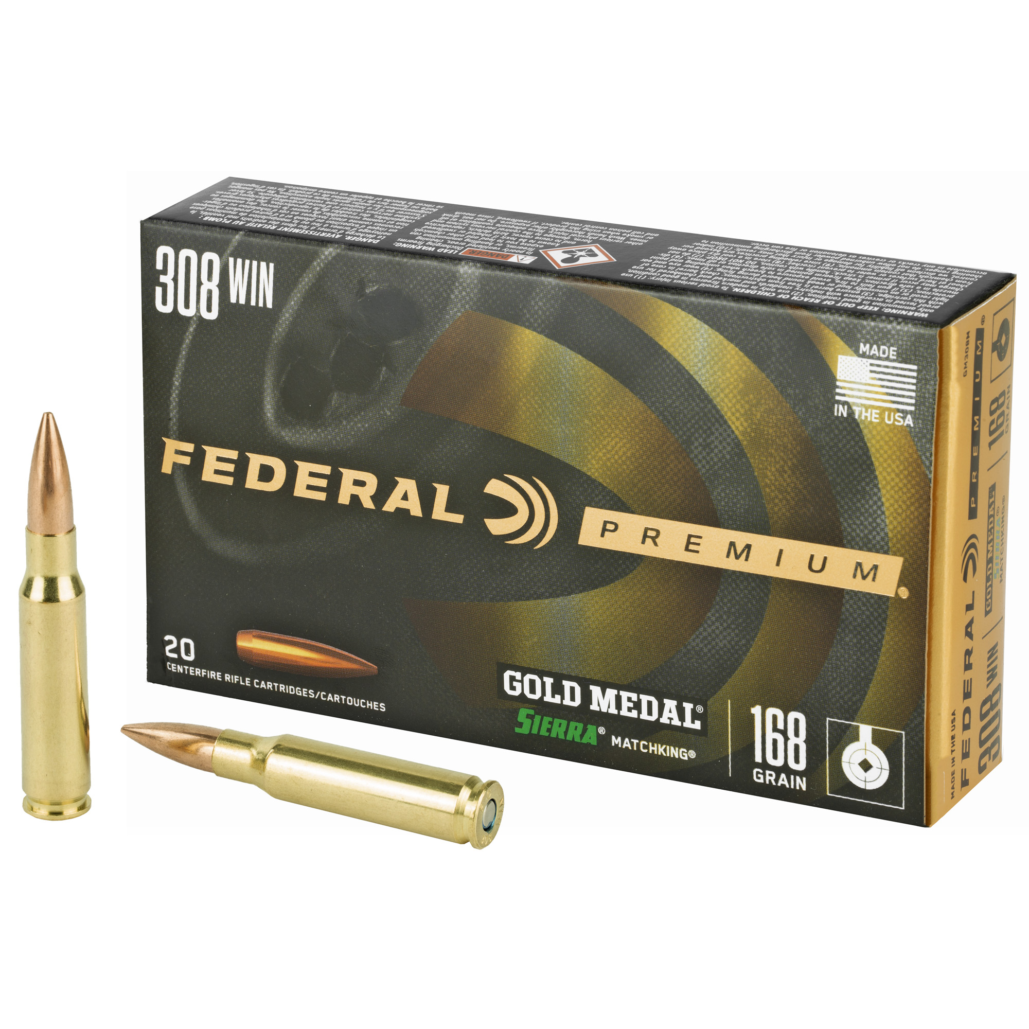 FEDERAL GOLD MDL 308WN 168GR BTHP 20 200