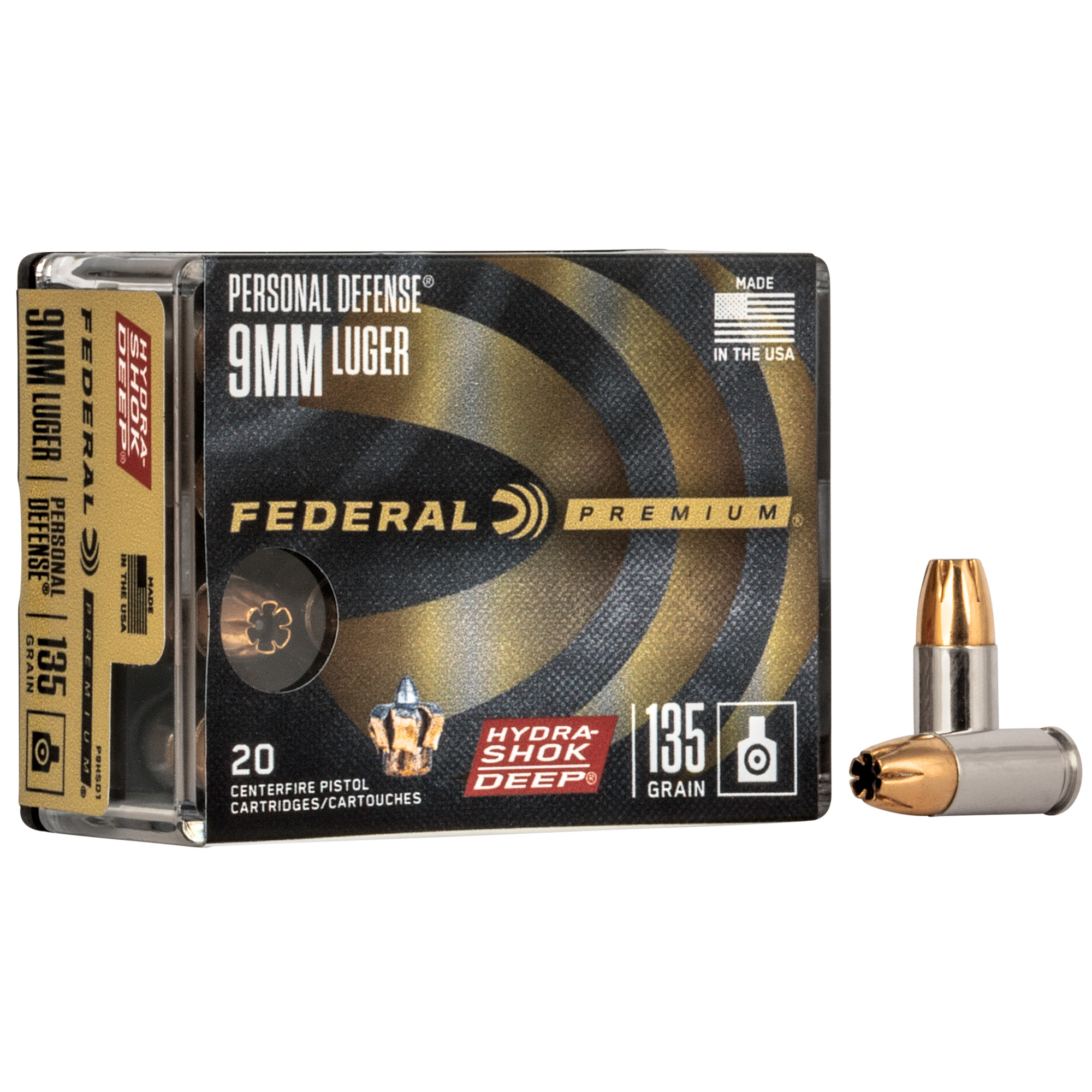 FEDERAL HYDRA-SHOK DEEP 9MM 135GR HP 20