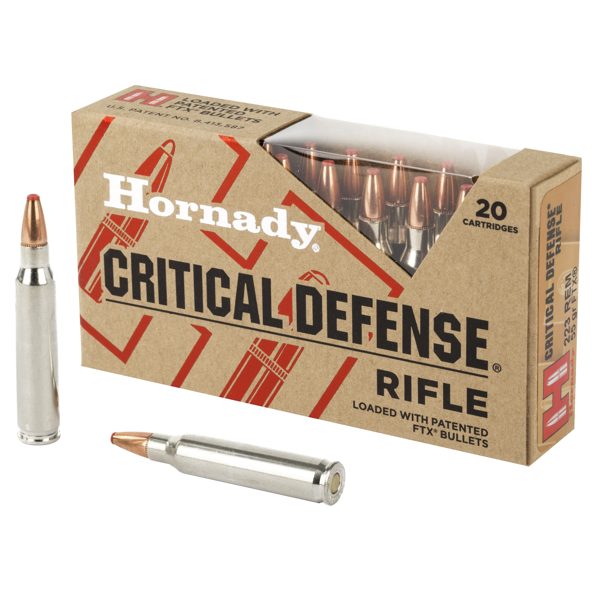 HORNADY CRITICAL DEFENSE 223REMINGTON 55 GRAIN FLEX TIP 20 ROUND BOX
