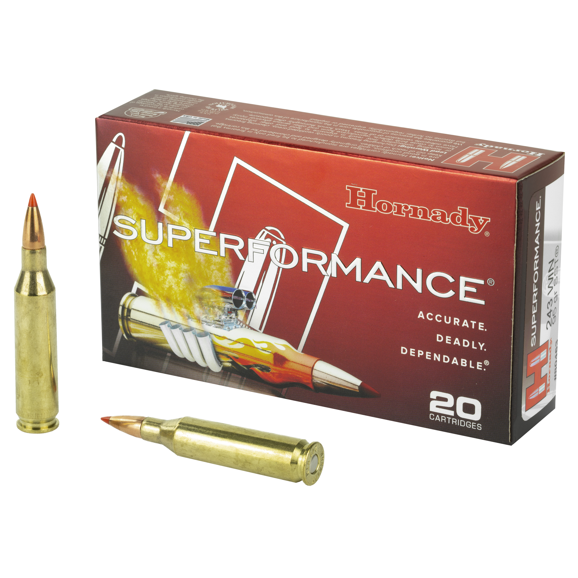 HORNADY SF 243WINCHESTER AMMUNITION 95GR SST 20 200