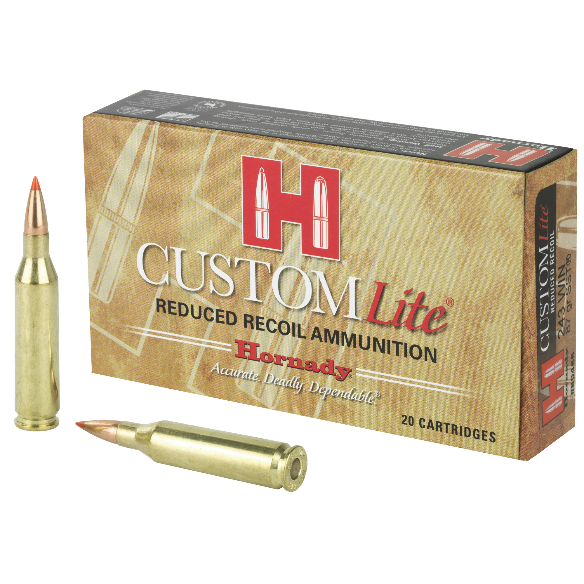 HORNADY CL 243WINCHESTER AMMUNITION 87GR SST LT 20 200