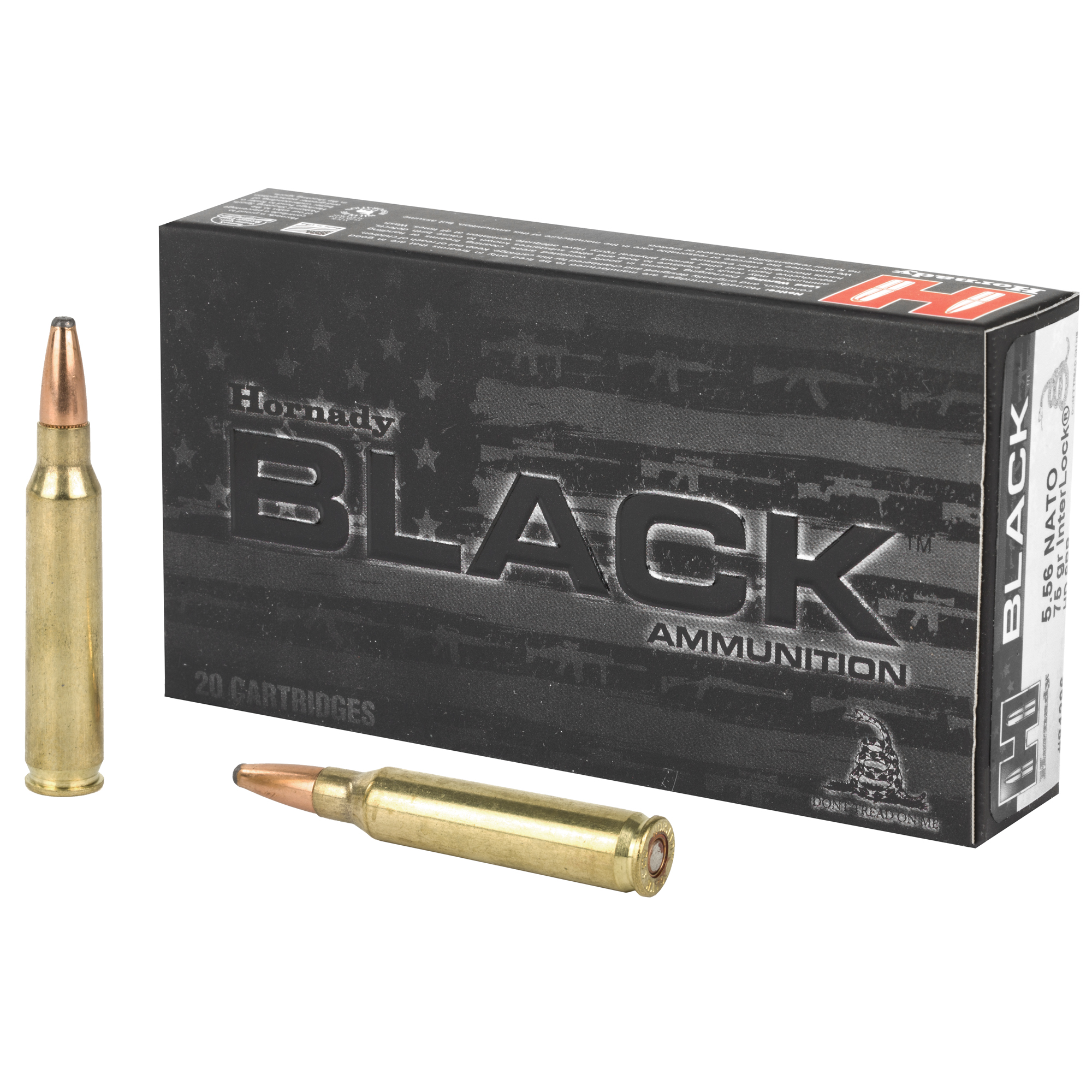 HORNADY BLACK 556NATO 75 GRAIN SHORT BARREL RIFLE AMMUNITION 20 ROUND BOX