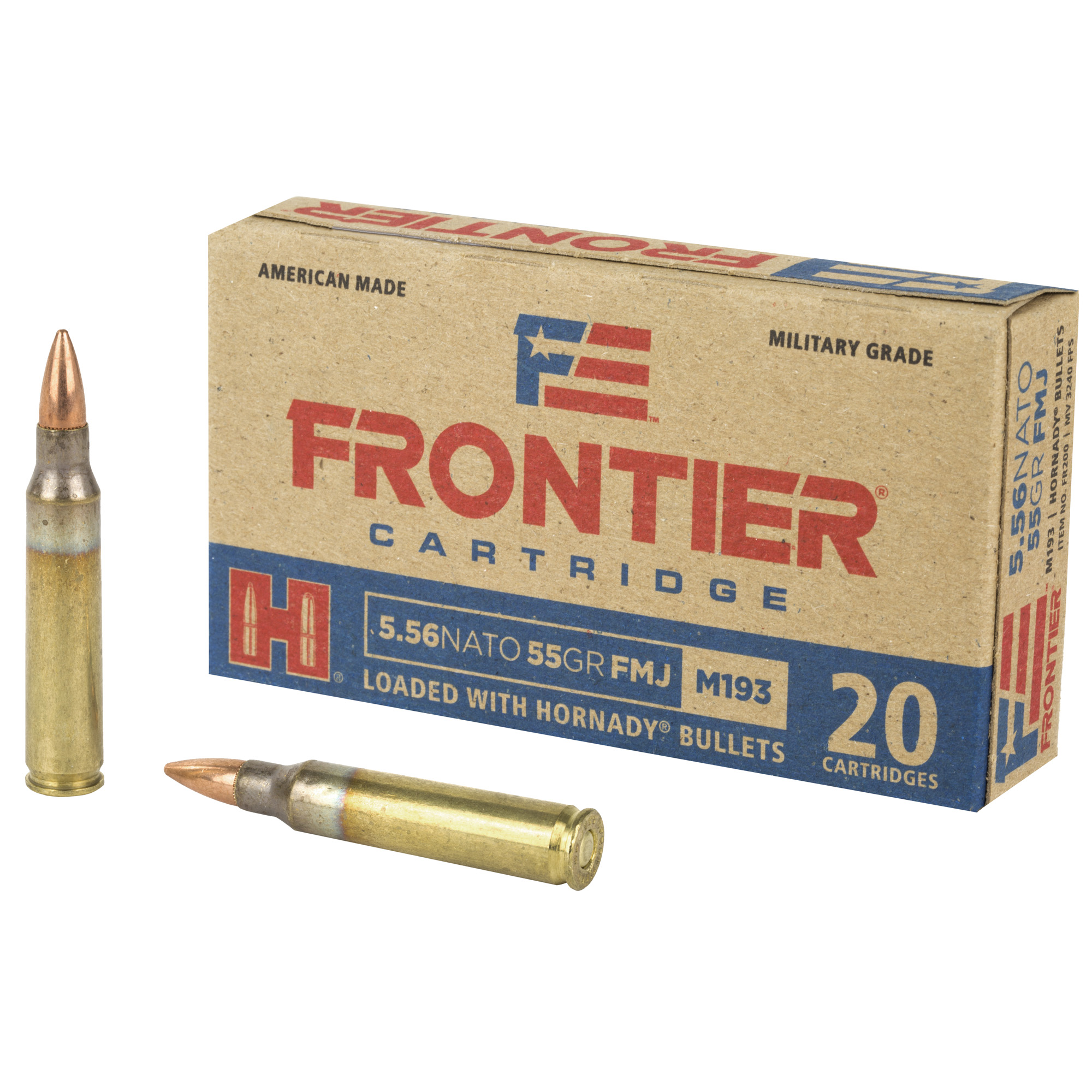 FRONTIER 5.56NATO AMMUNITION 55 GRAIN FM193 20 ROUND BOX