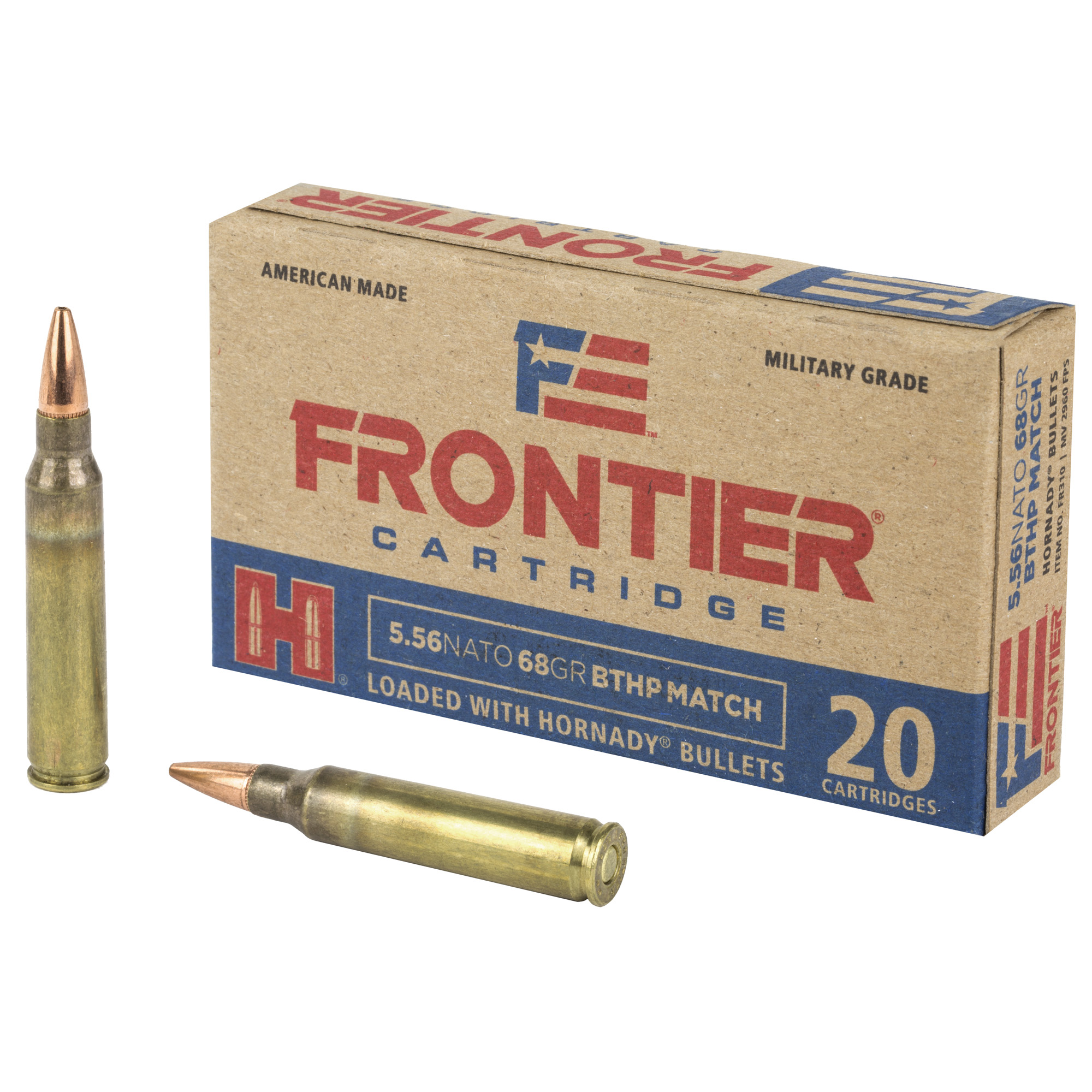 FRONTIER 556NATO 68 GRAIN BTHP MATCH 20 ROUND BOX
