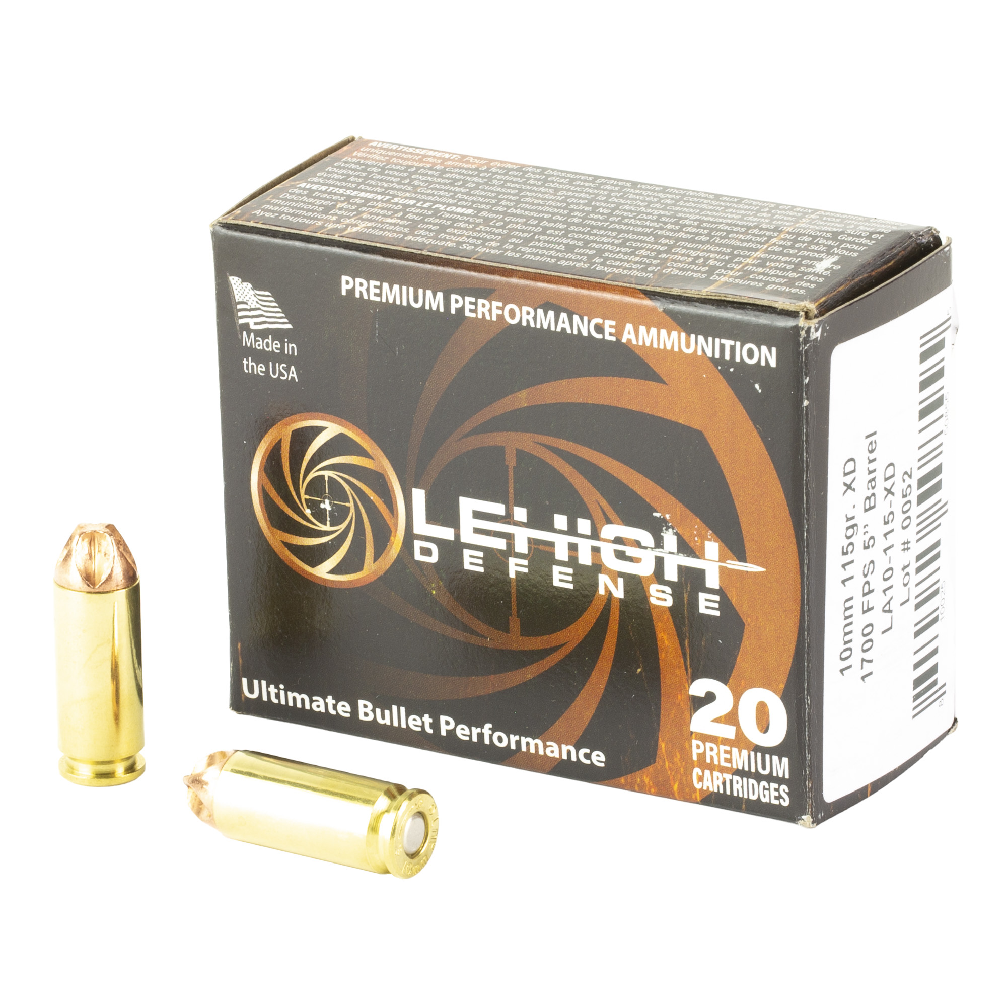 LEHIGH XTREME DEFENSE 10MM 115 GRAIN 20 ROUND BOX