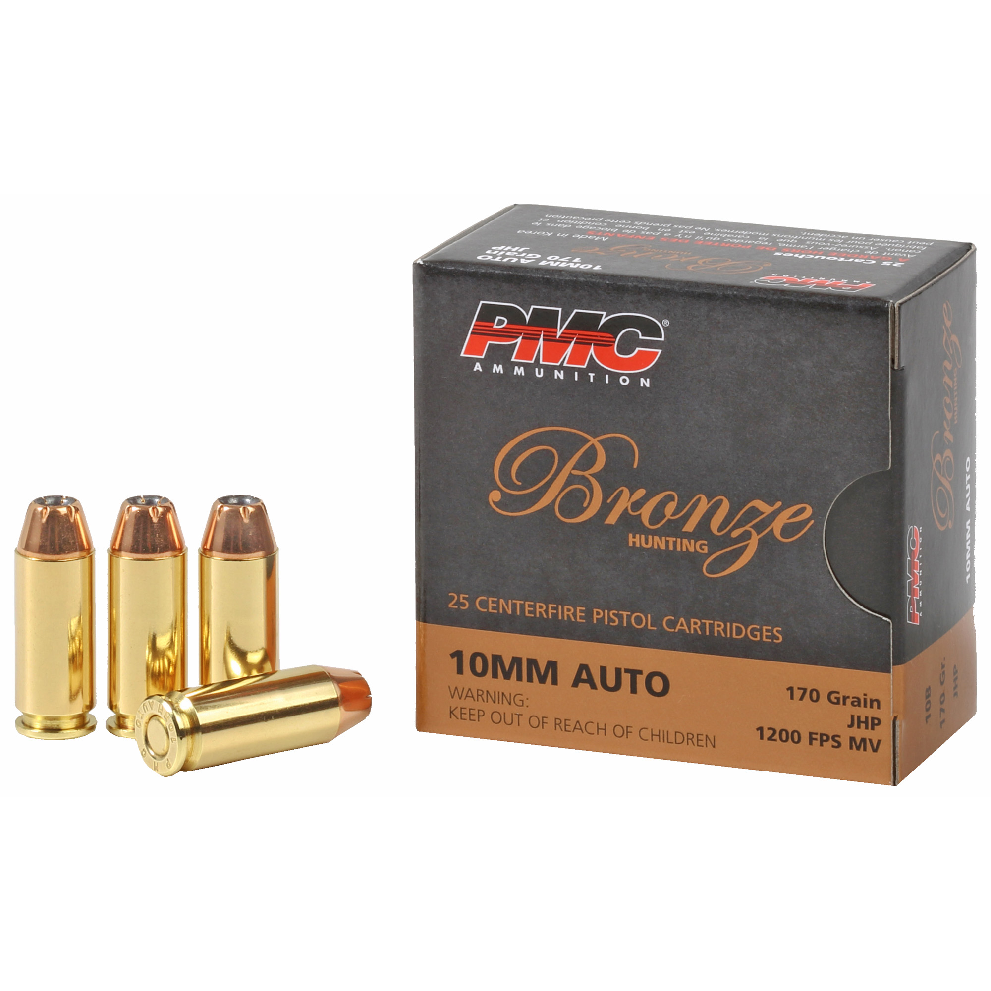 PMC AMMUNITION BRNZ 10MM 170GR JHP 25 500