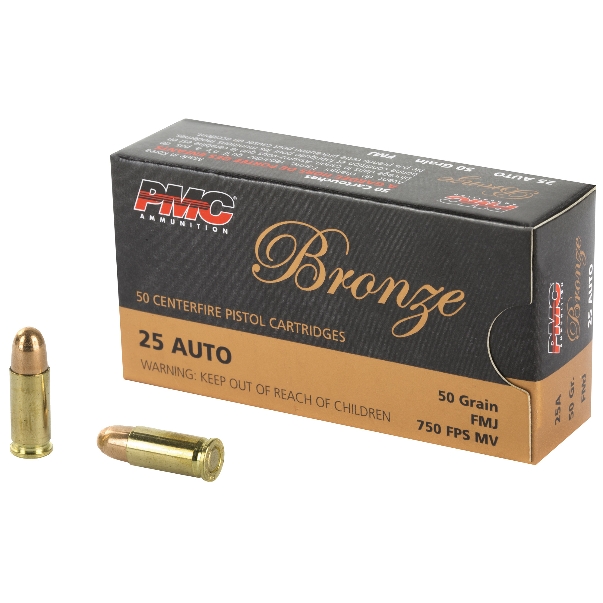 PMC AMMUNITION BRNZ 25ACP 50GR FMJ 50 1000