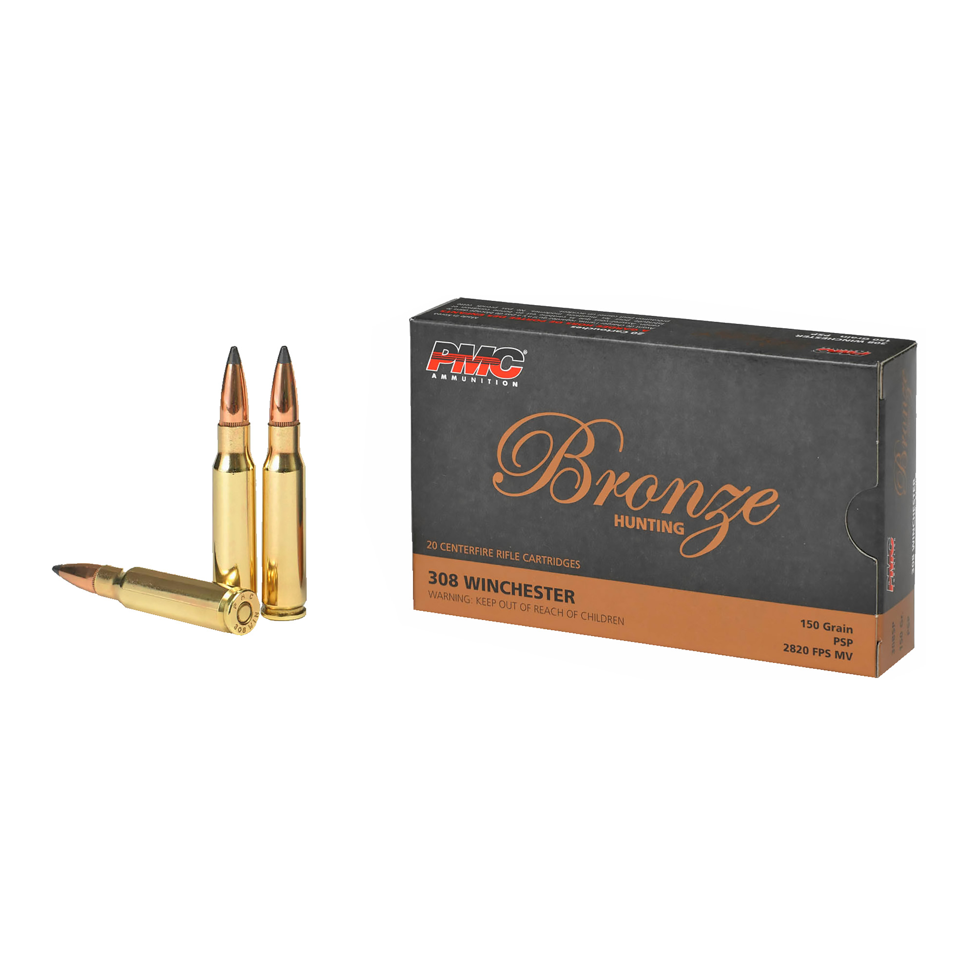 PMC AMMUNITION BRNZ 308 WIN 150GR SP 20 200