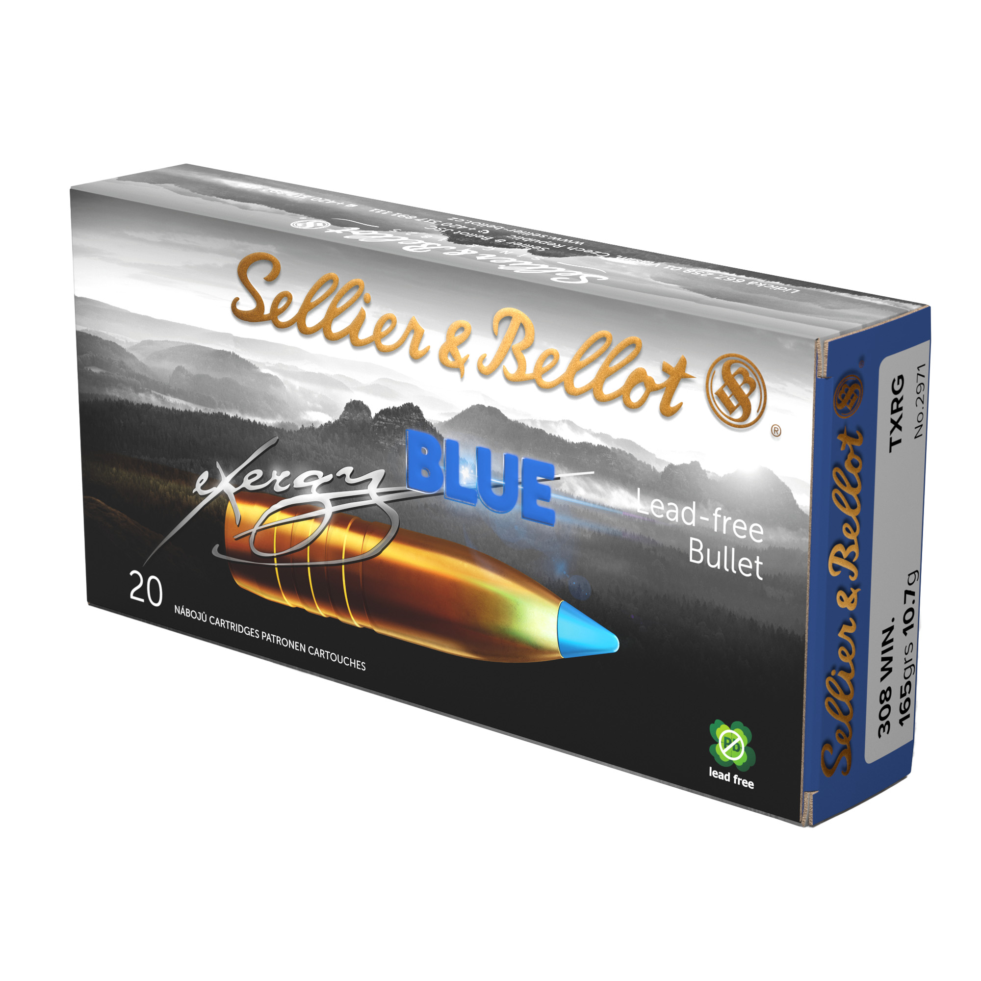 S&B EXERGY BLUE 308 WINCHESTER AMMUNITION 165GR 20 240