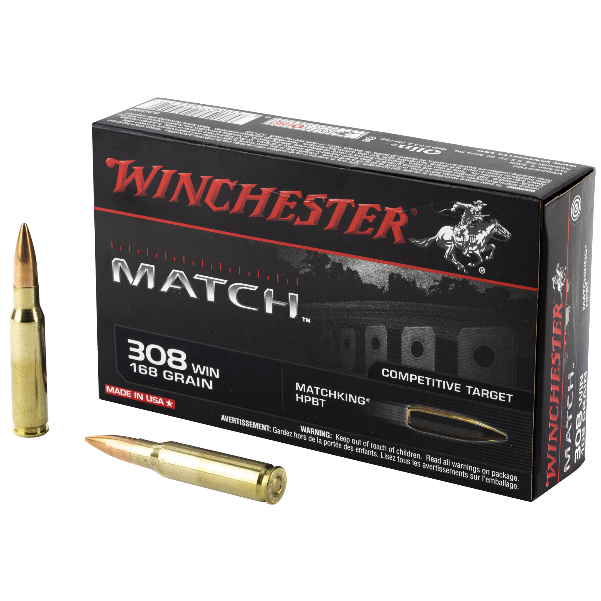 WINCHESTER AMMUNITION MATCH 308 WIN 168GR SM BTHP 20