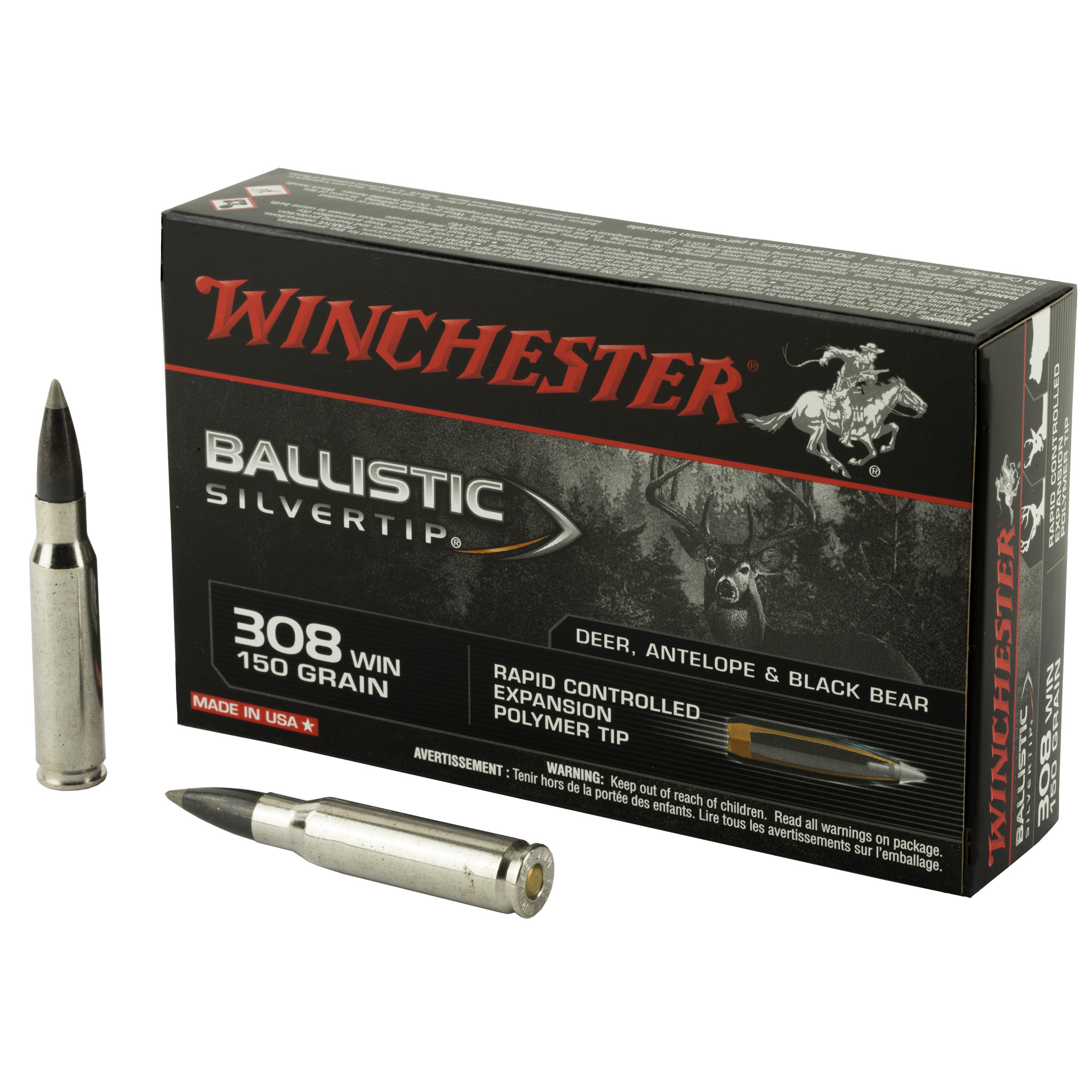 WINCHESTER AMMUNITION BALLISTIC TIP 308 WIN 150 GRAIN 20 ROUND BOX